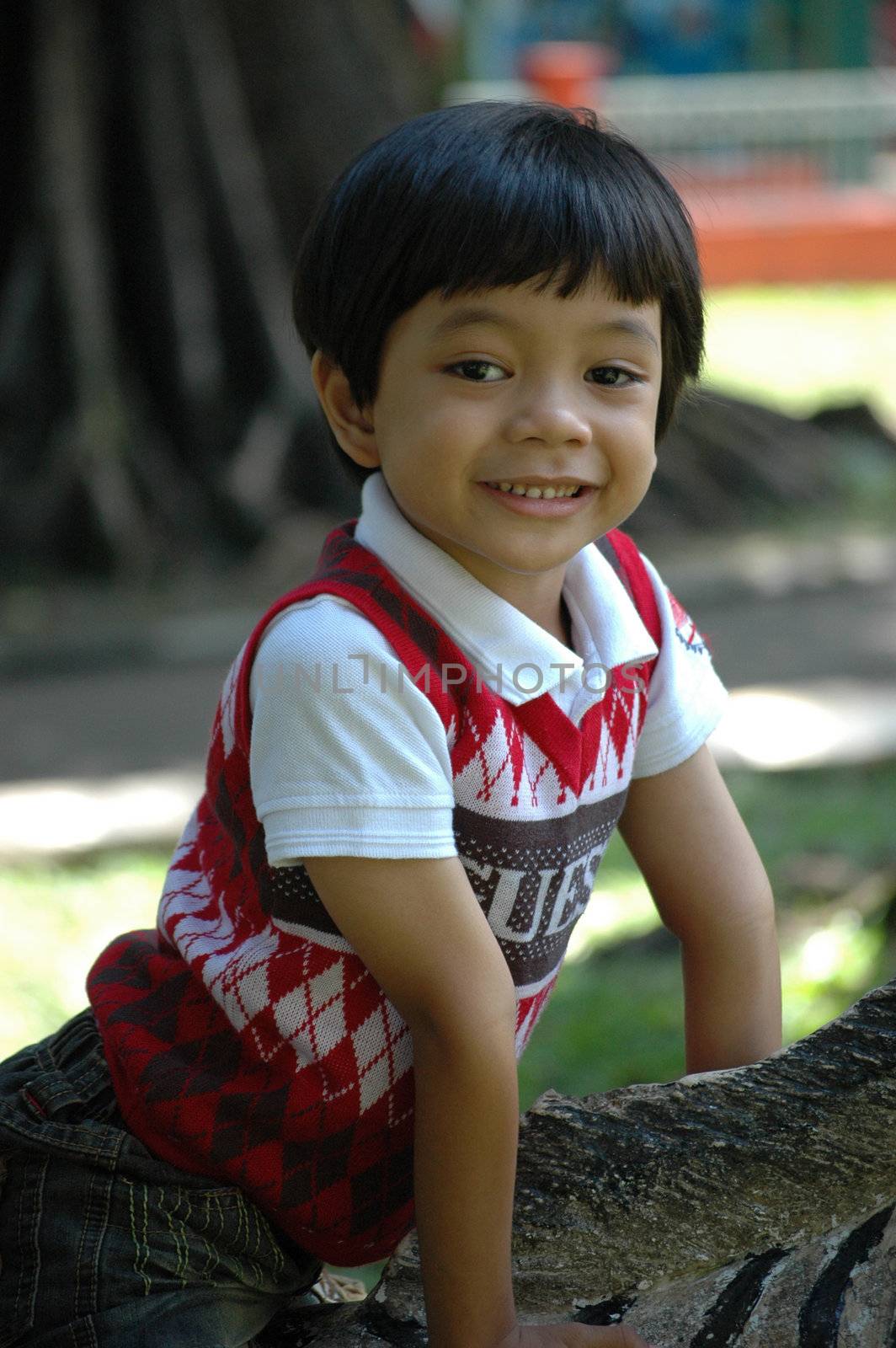 little boy with nice and cute face expression