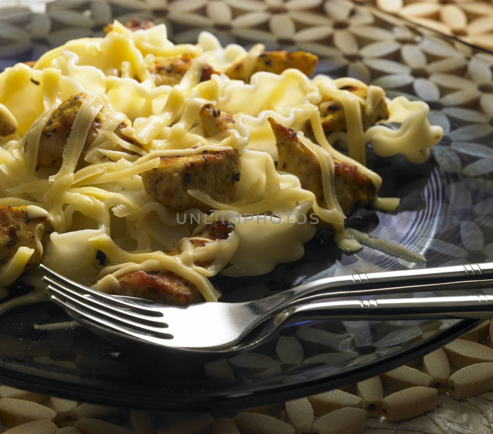 pasta with meat pieces