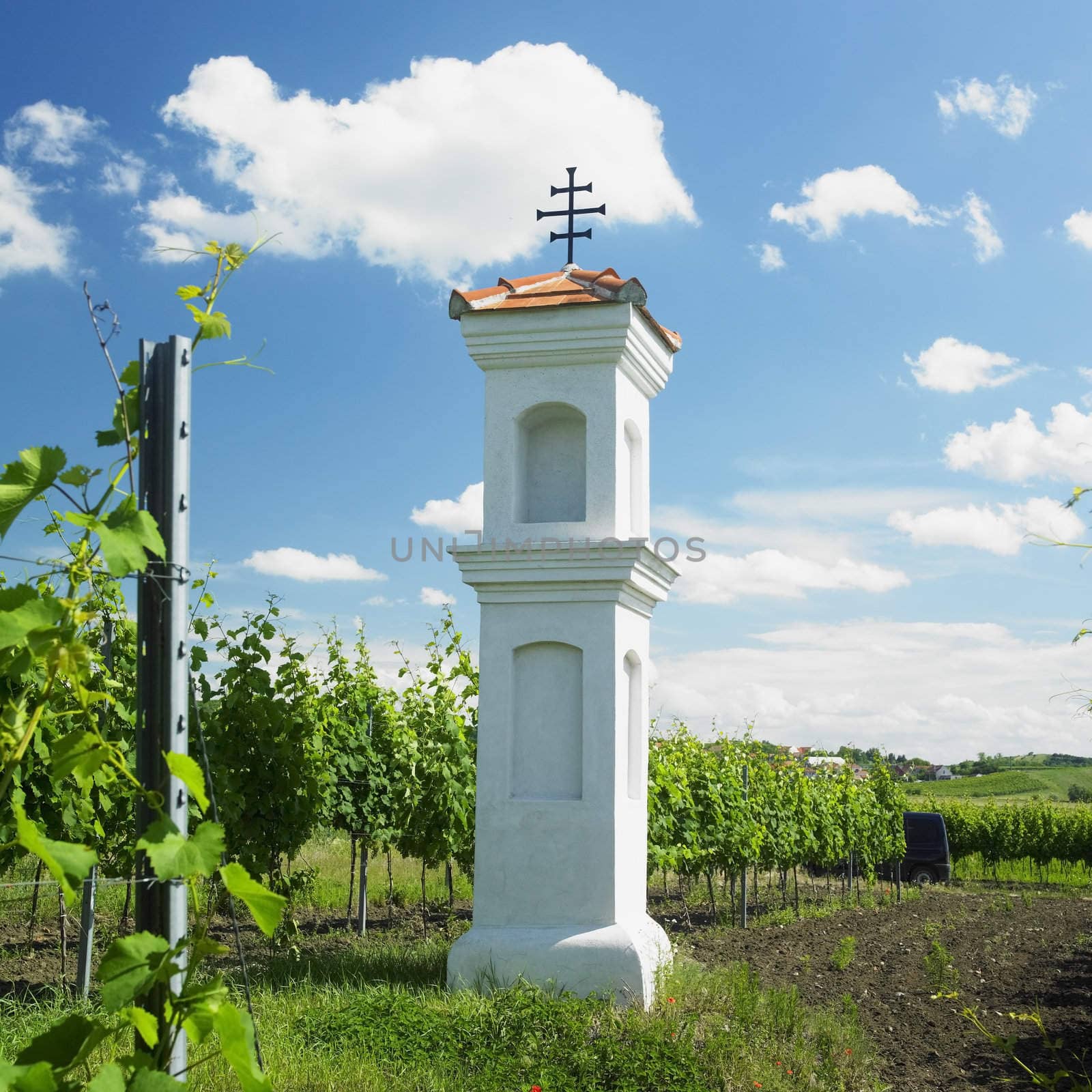 village chapel with wineyard near Perna, Czech Republic by phbcz