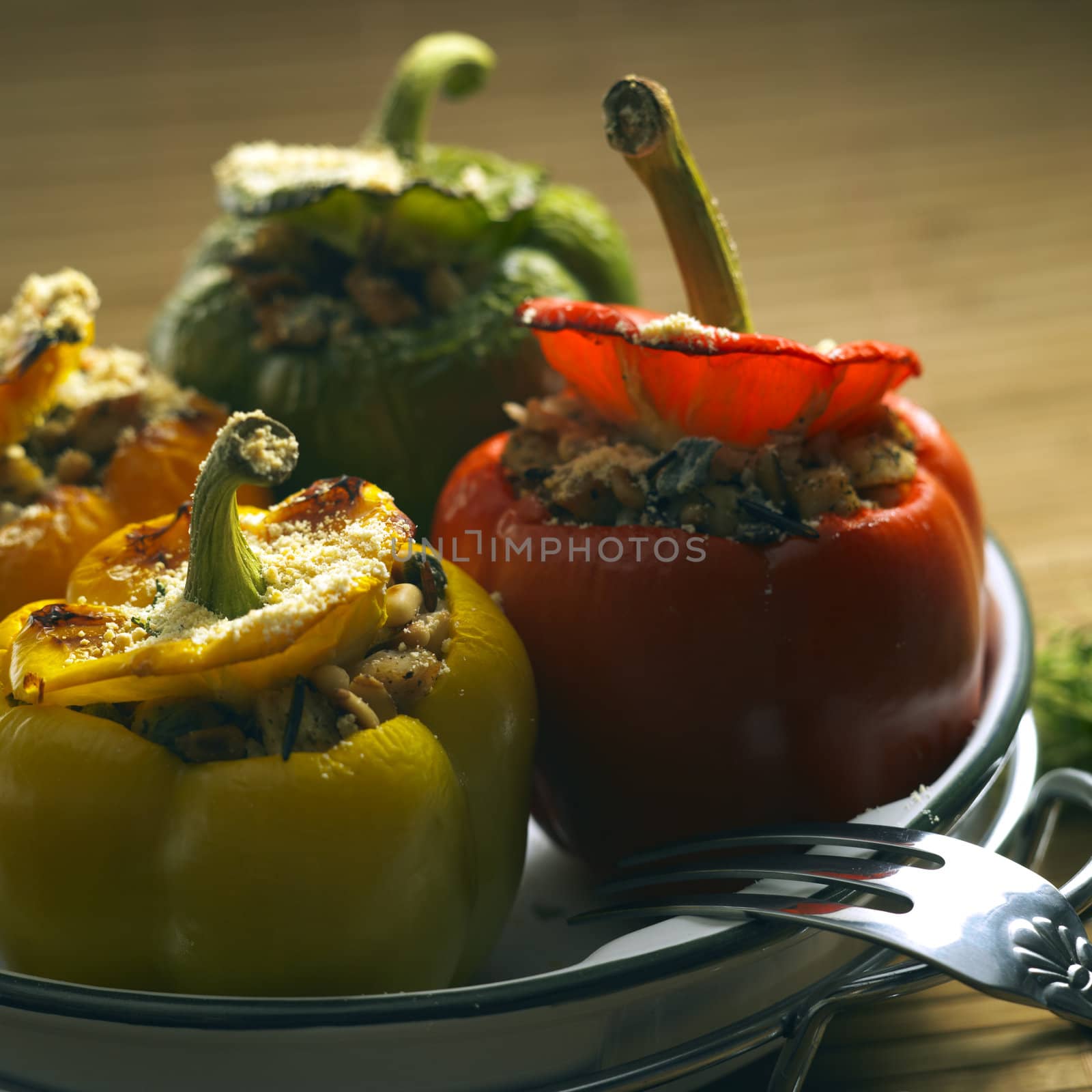 peppers filled with rice and chicken meat by phbcz