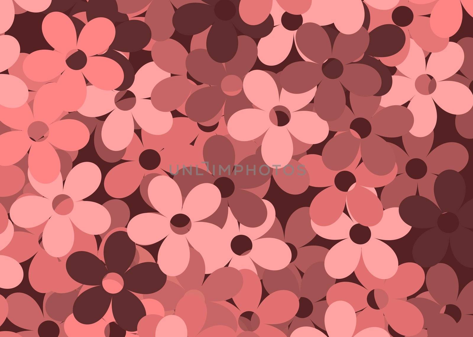 Seamless red flowers background for web design