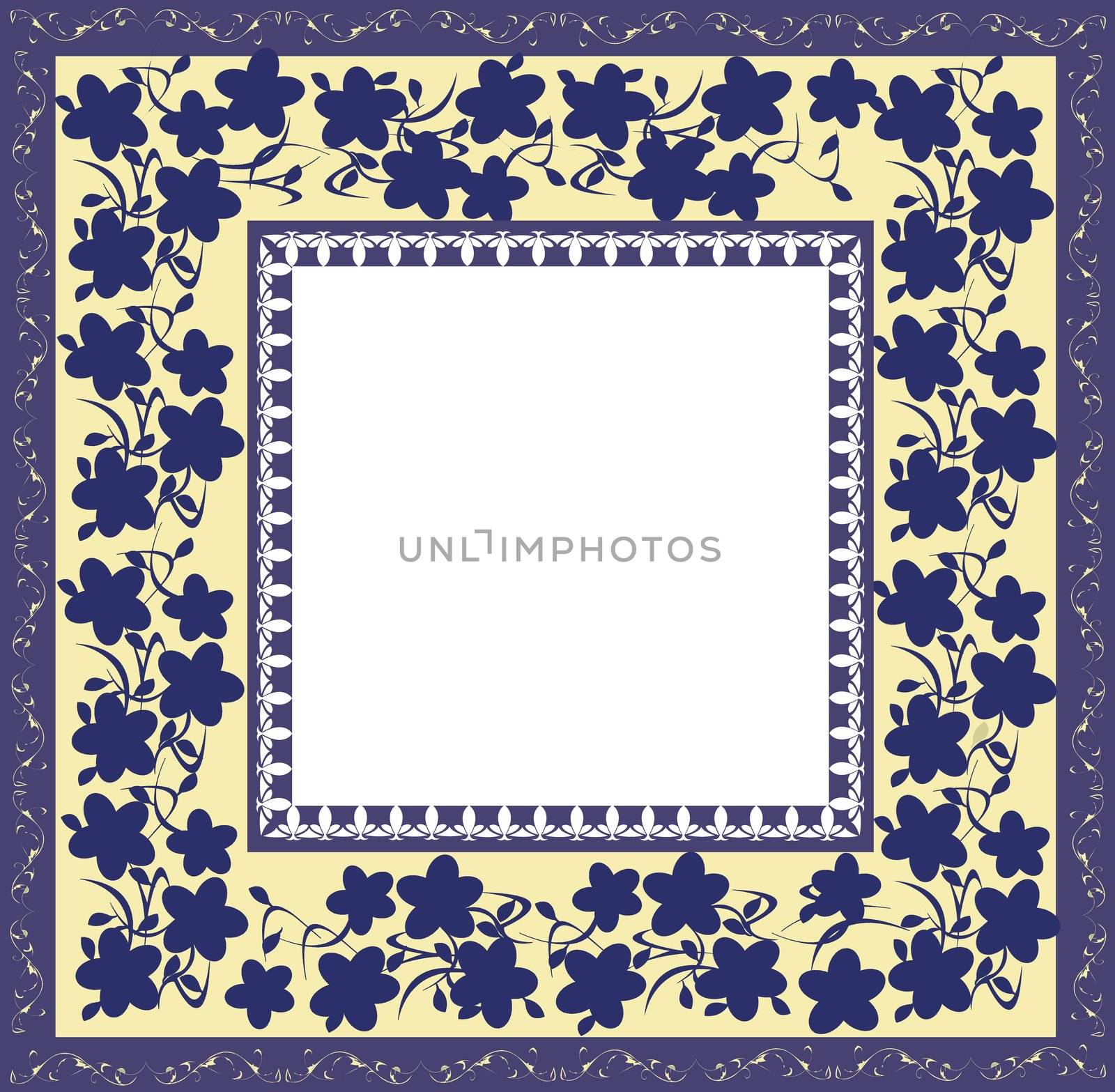 Stylized floral frame for photography or backgrounds