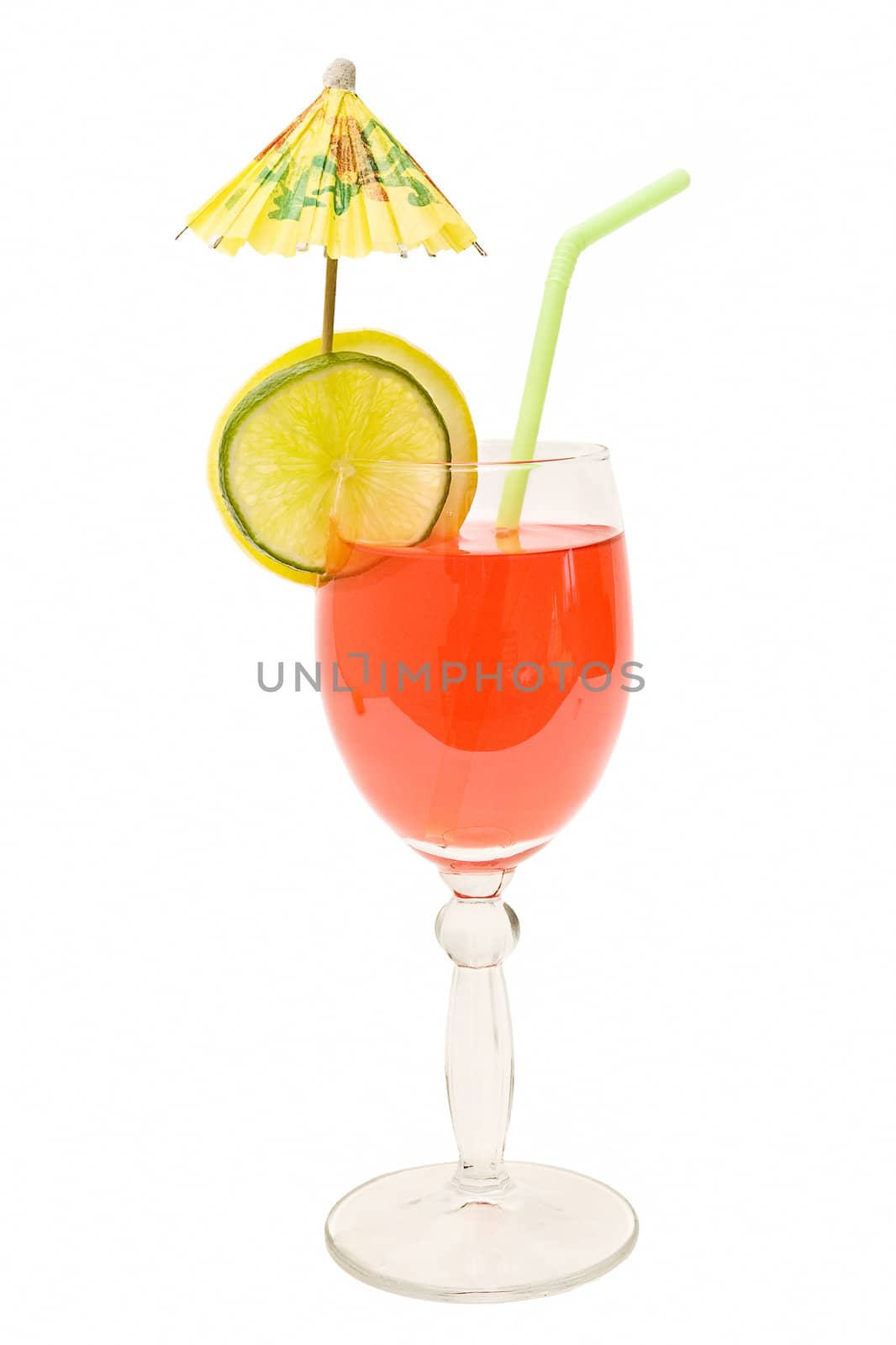 tropical cocktail on the white background
