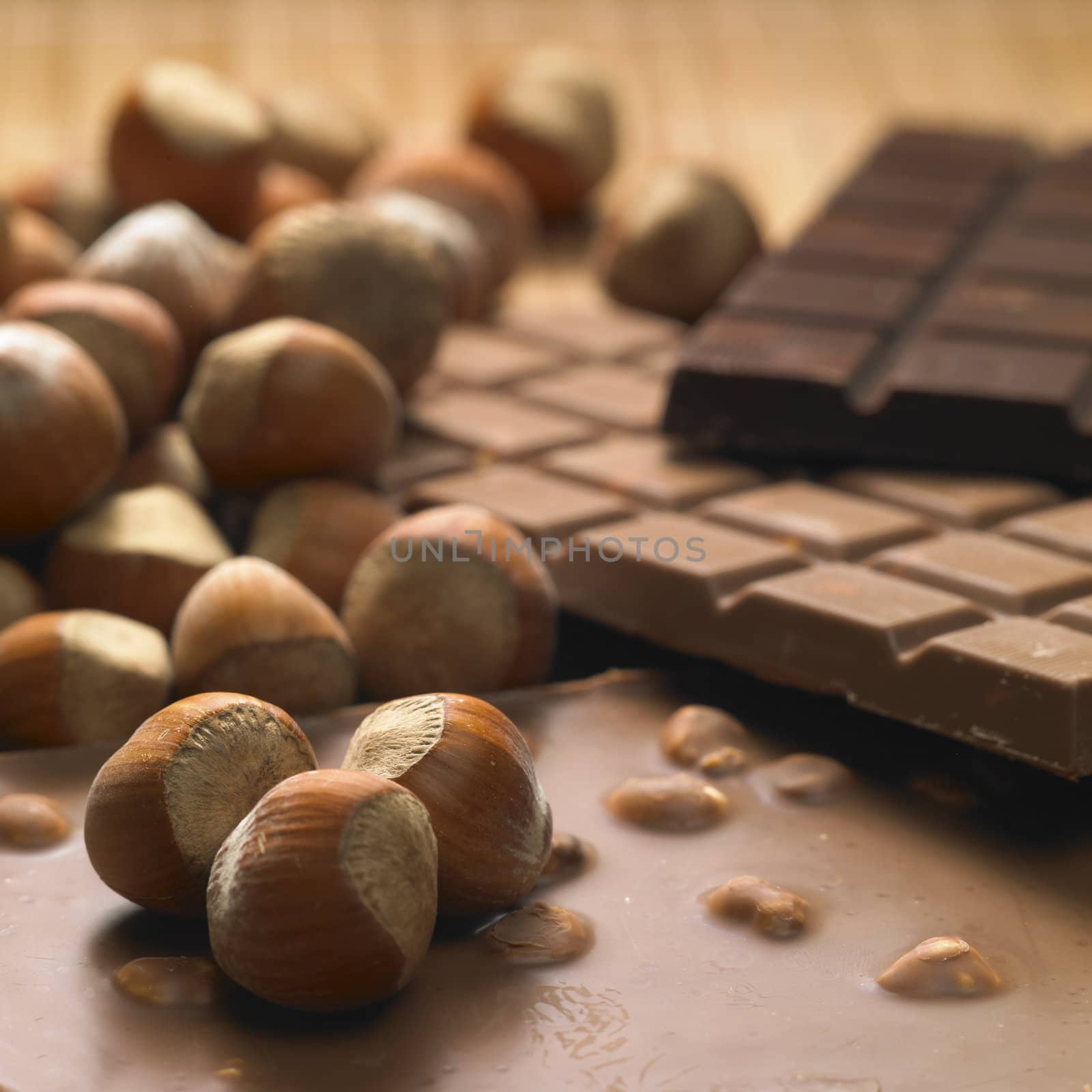 chocolate bars with hazelnuts by phbcz