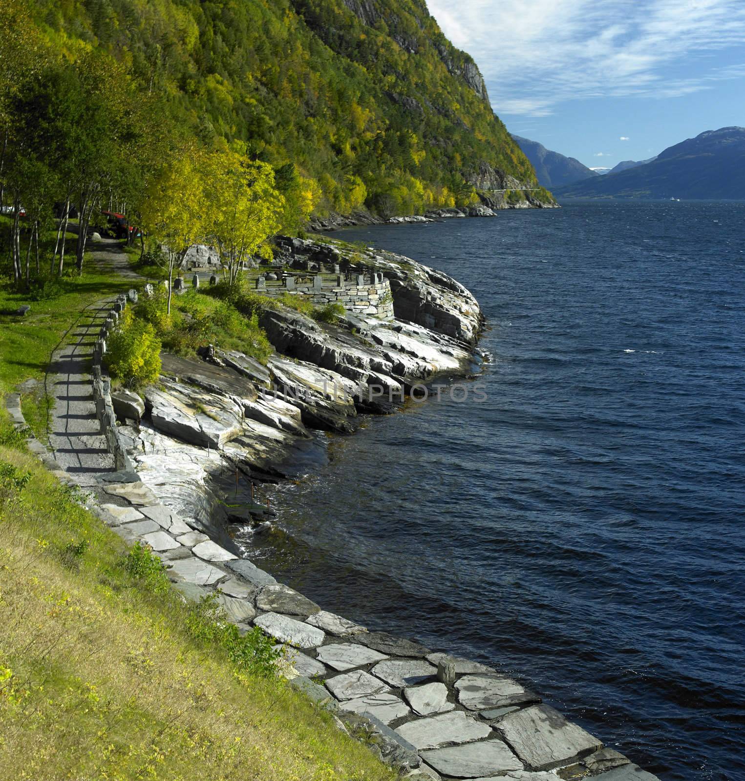 landscape by Haldanger fjord, Norway