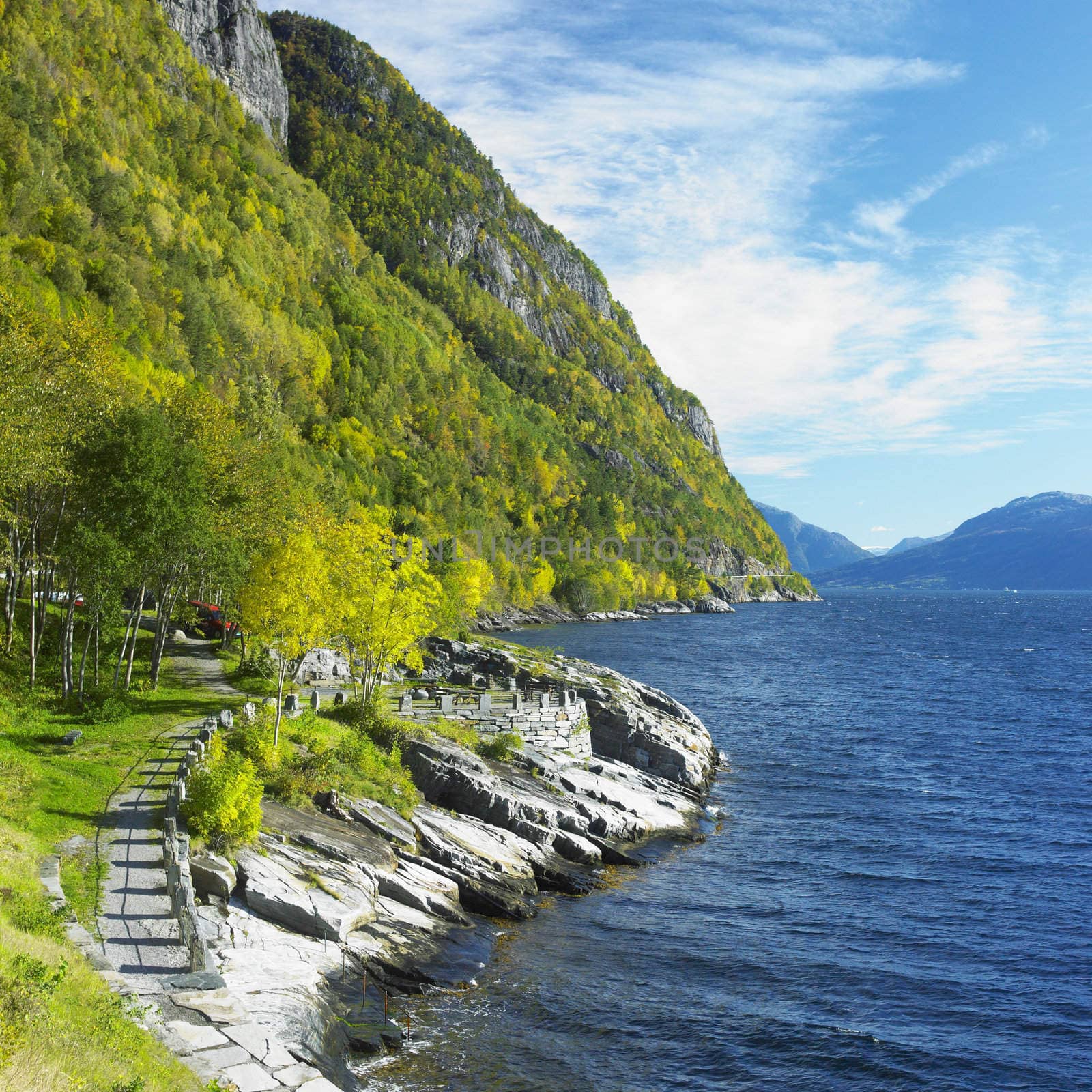 landscape by Haldanger fjord, Norway by phbcz