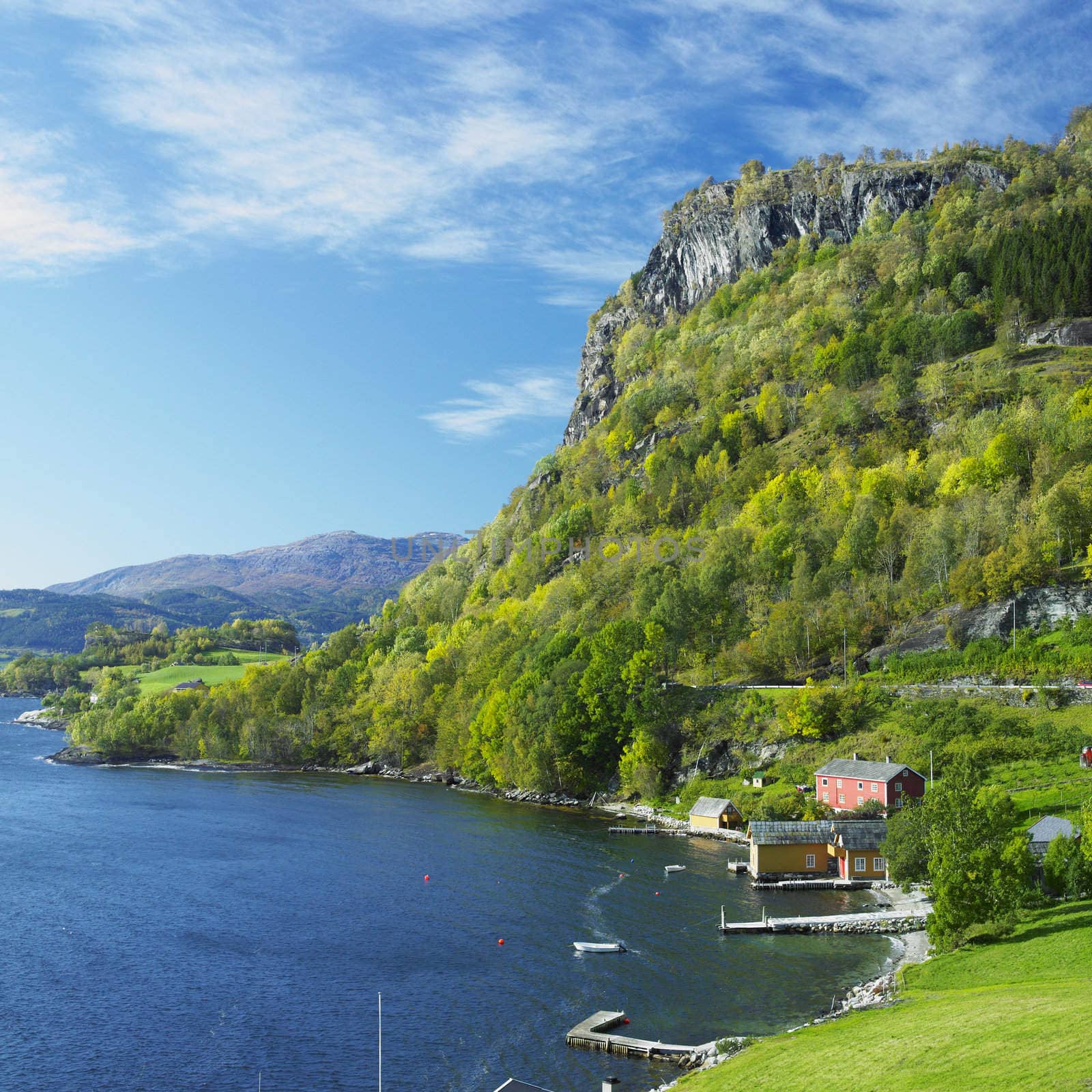 landscape by Haldanger fjord, Norway by phbcz