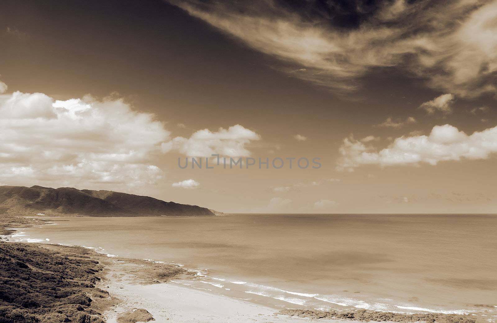 Dramatic natural scenes of ocean and coastline in Taiwan.