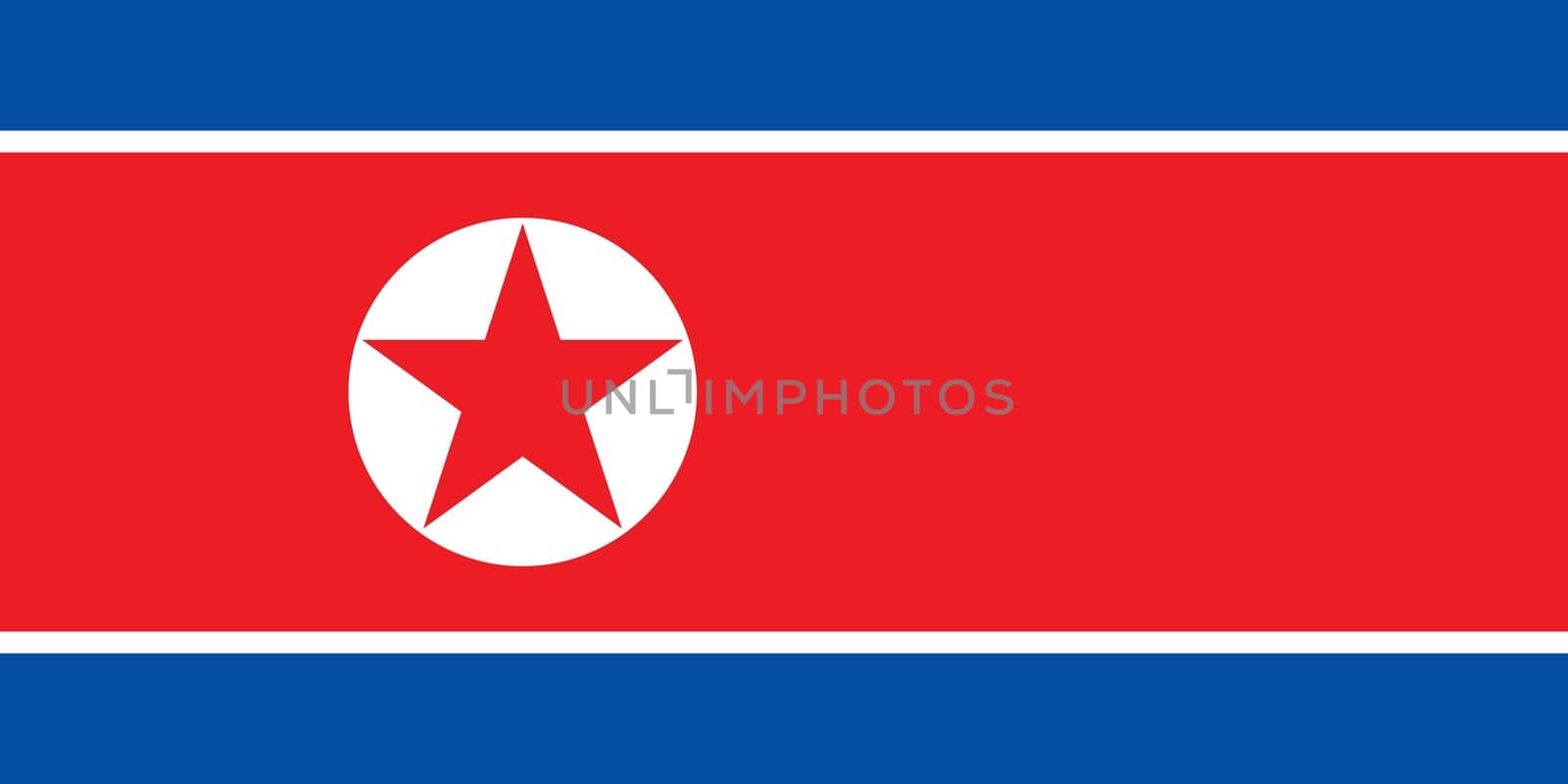 The national flag of North Korea by claudiodivizia