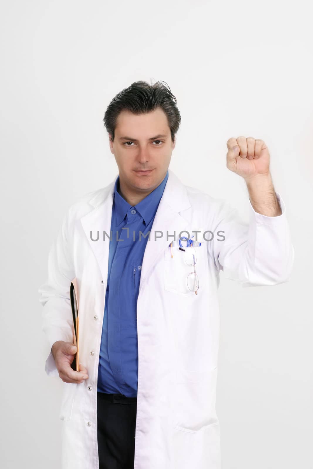 Doctor making housecalls - white background