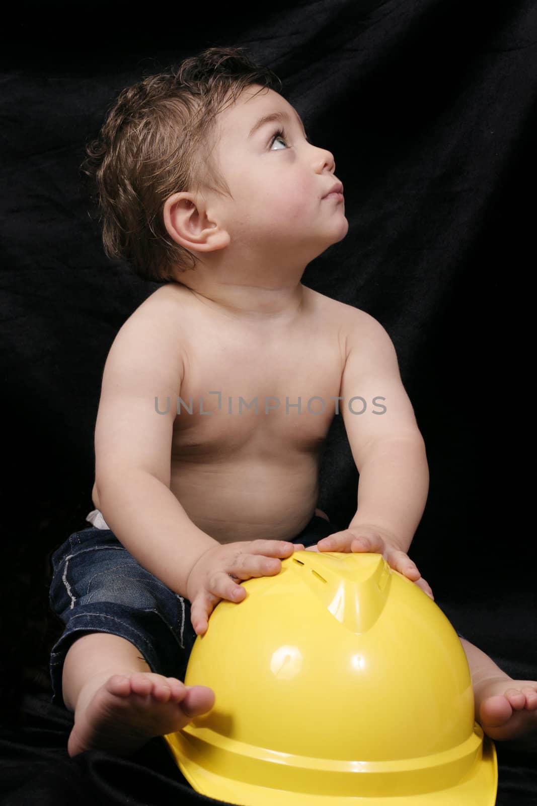 Boy with a construction hat by lovleah