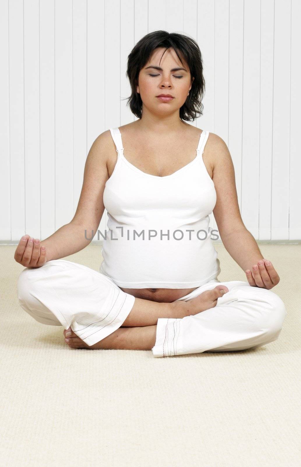 A pregnant woman in a state of calm