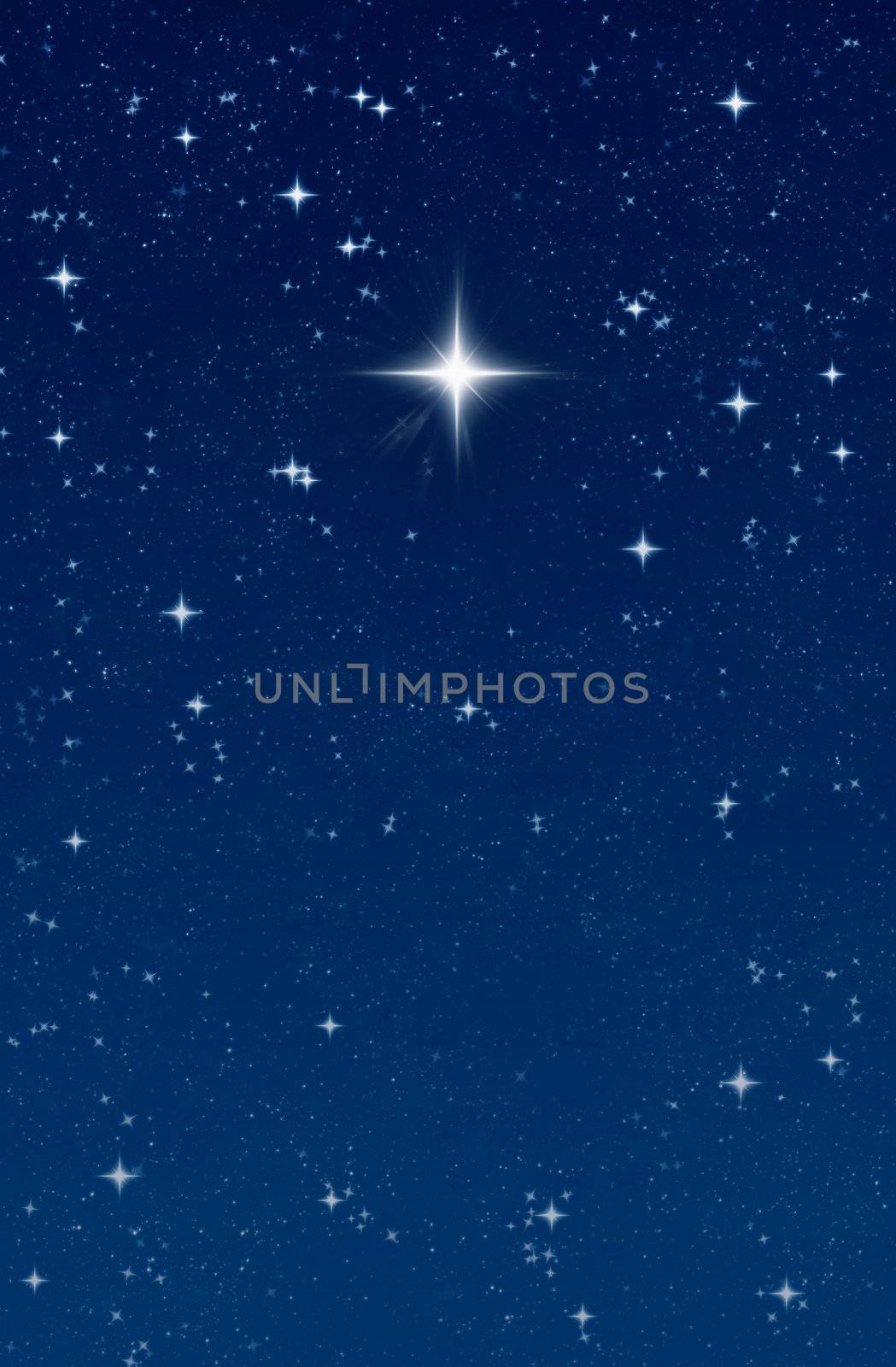 big bright wishing star in the night sky