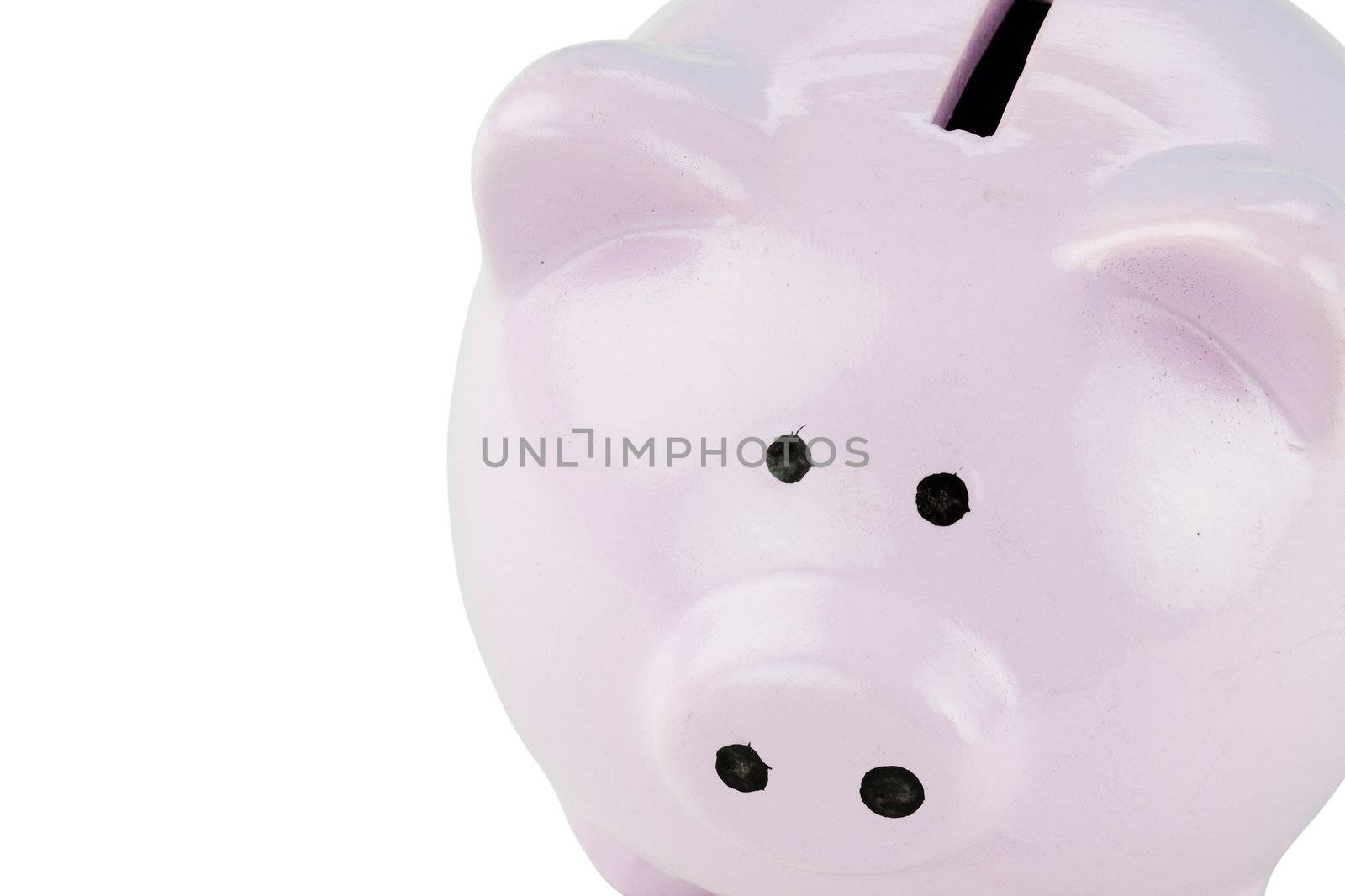 Pink piggy bank isolated on a white background with clipping path included.
