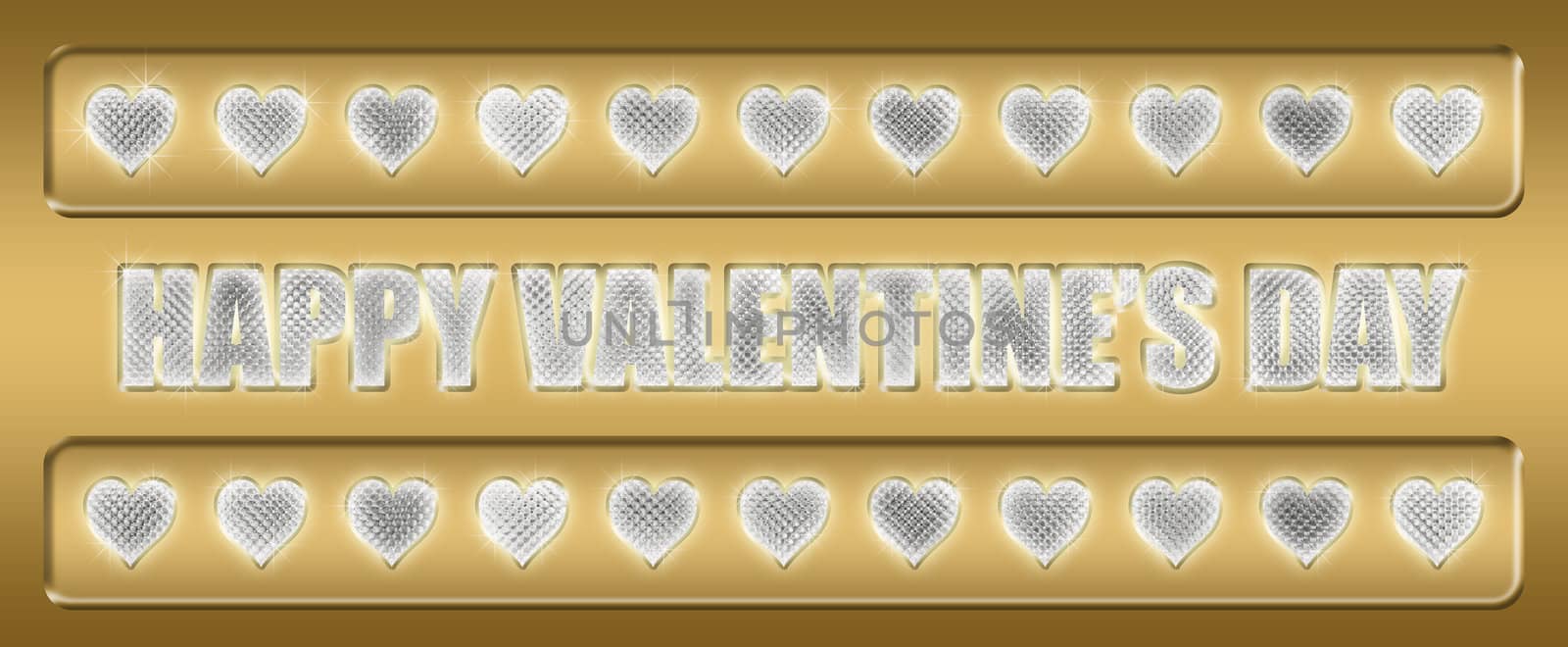 very bright bling style happy valentines banner