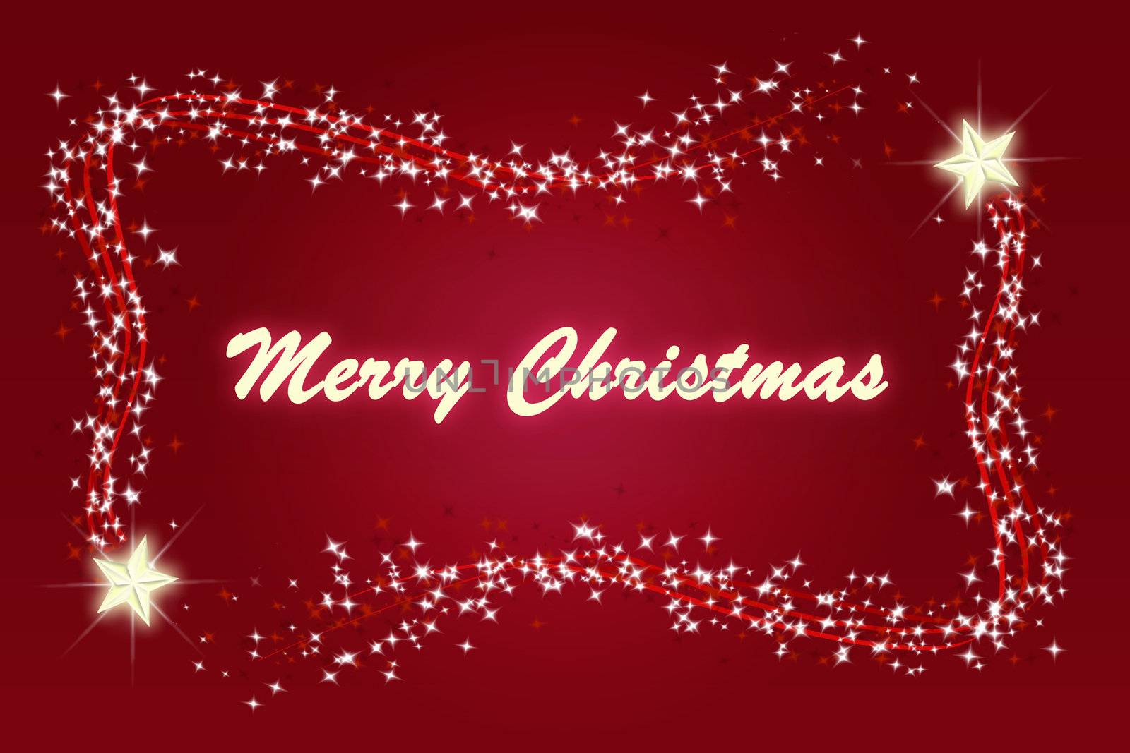 shooting star christmas frame in a starry sky