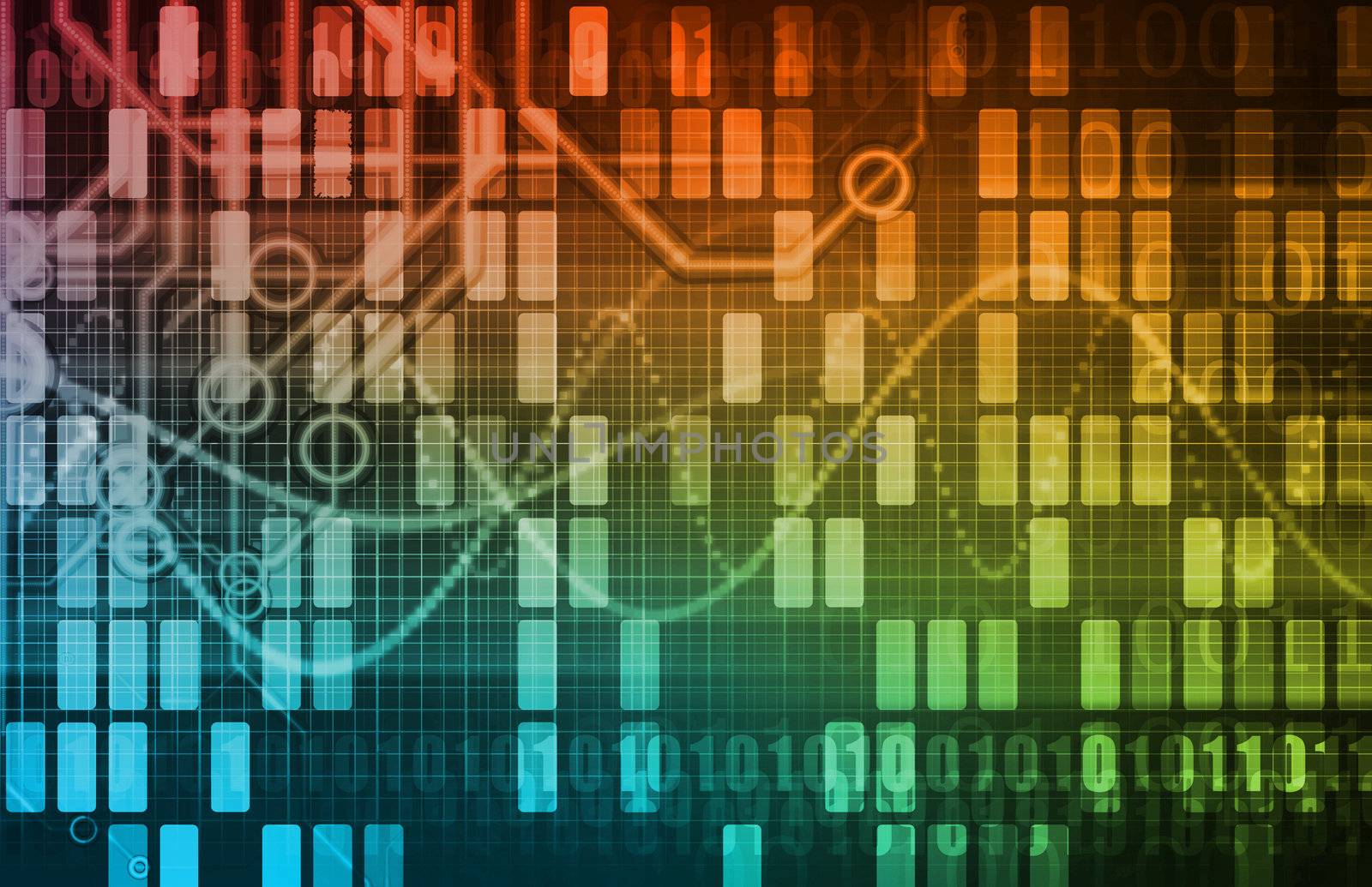 Futuristic Web Cyber Data Grid Color Background
