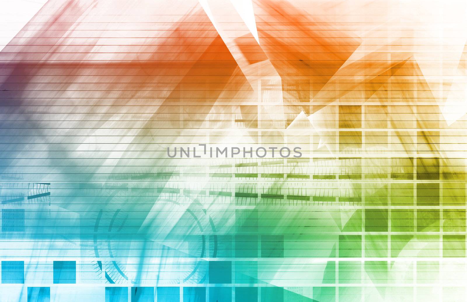 Digital Madness Combination of Shapes Design Art