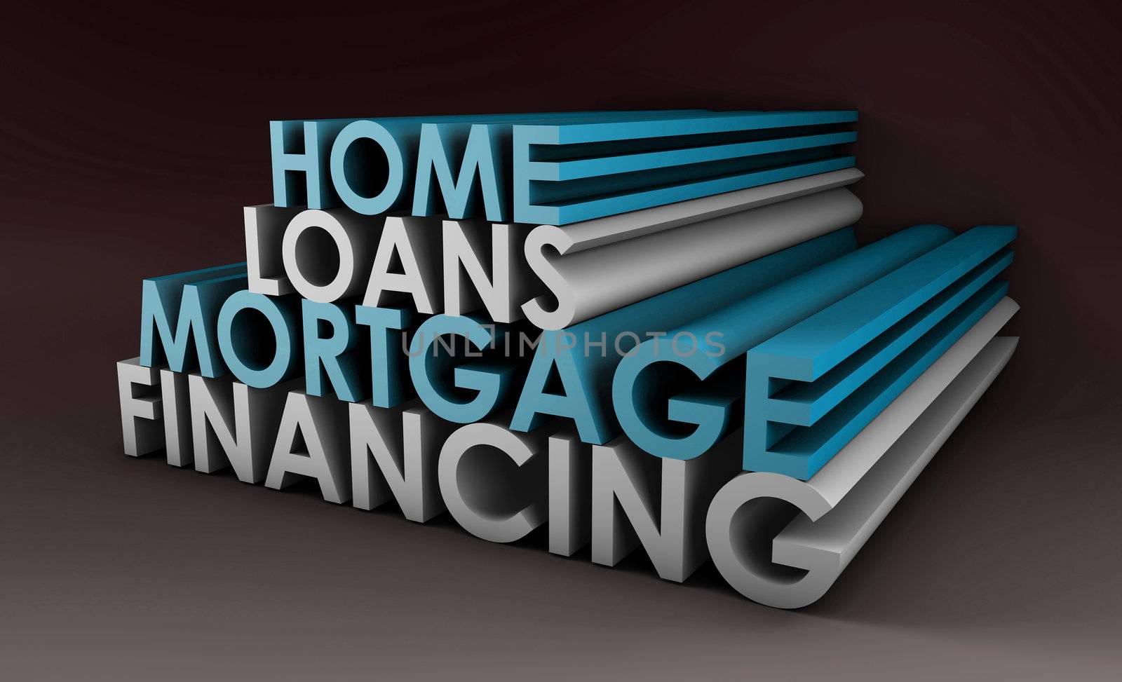 Home Loans Mortgage Financing Concept in 3d