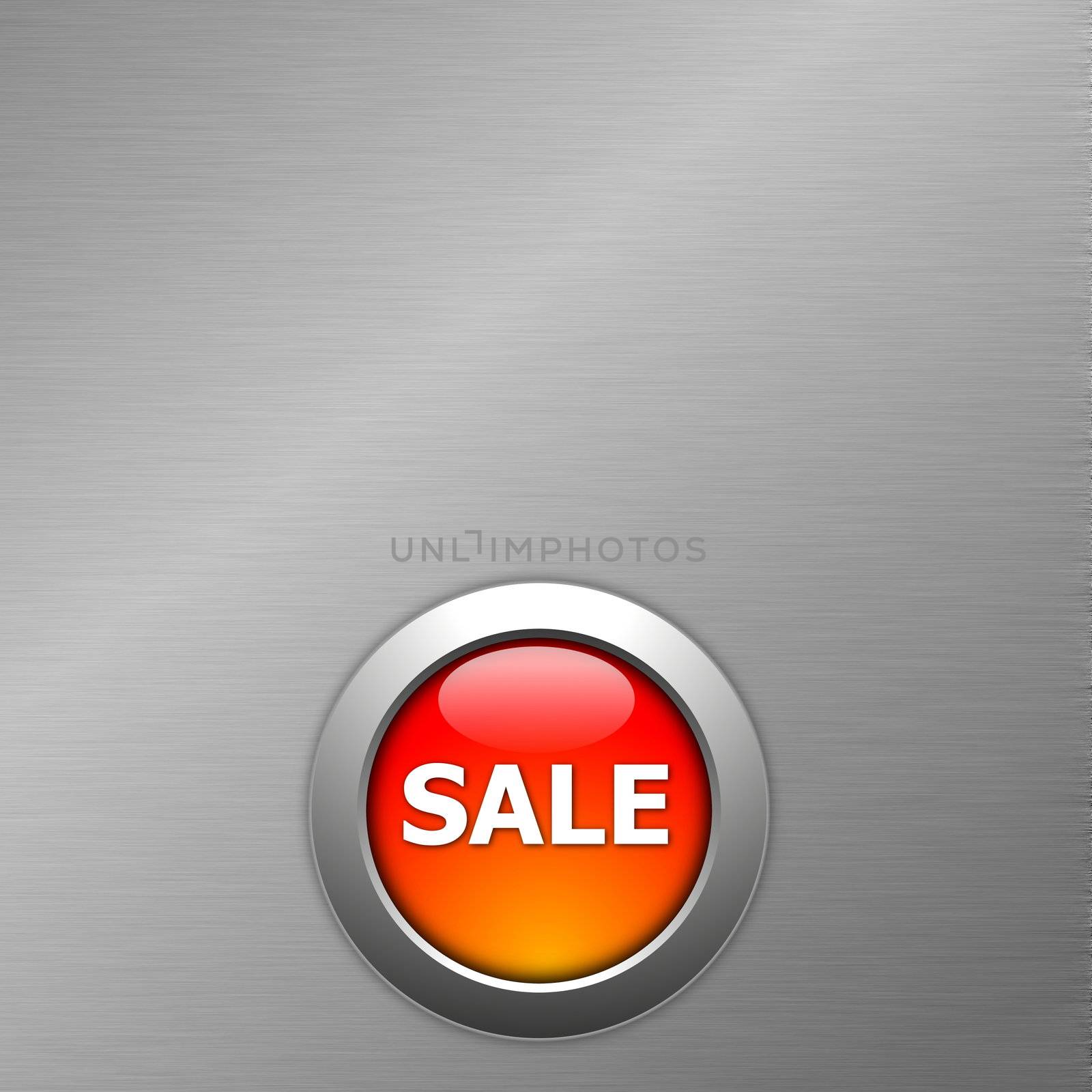red sale button on a metal background