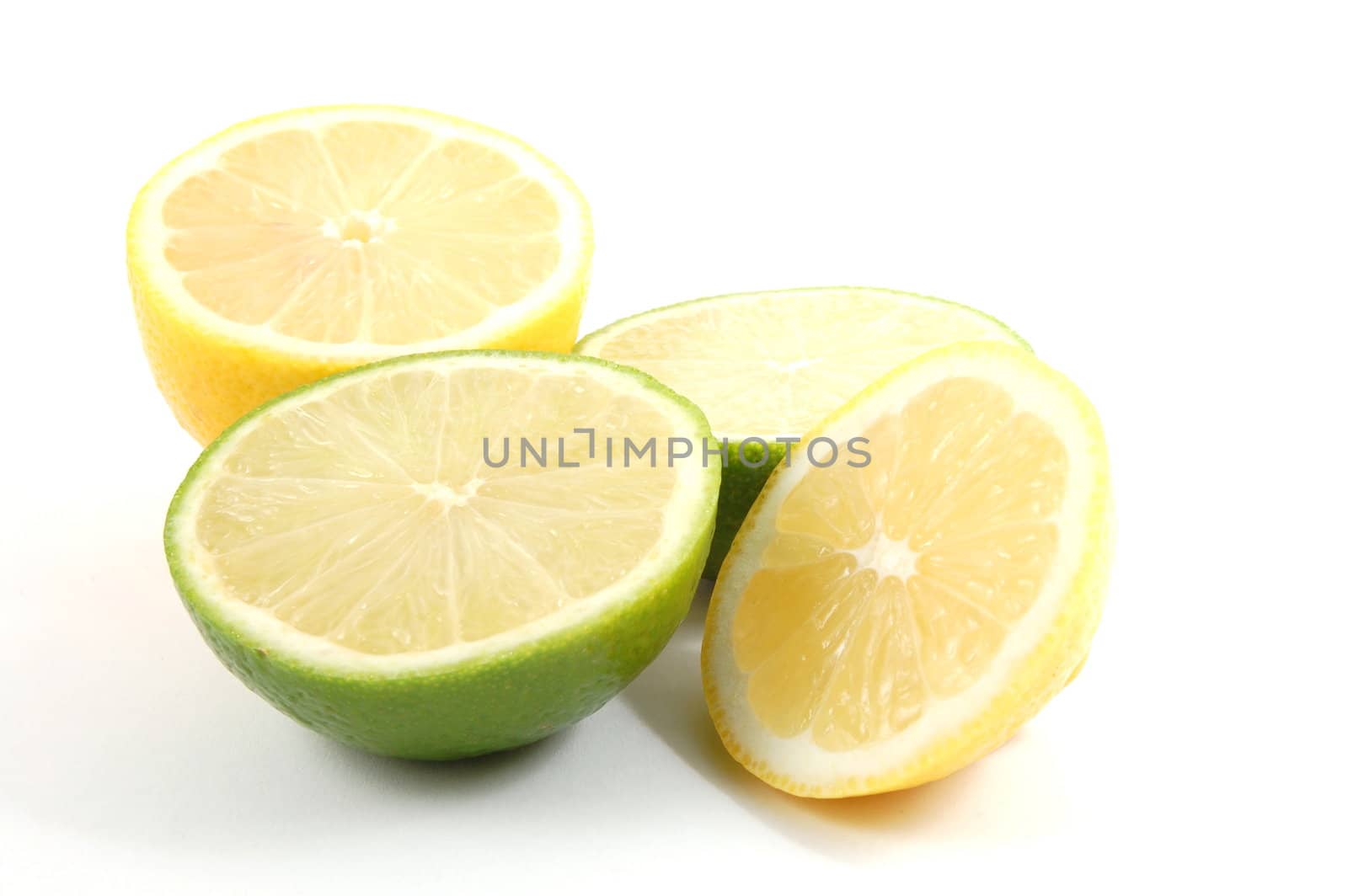 fresh lemon , orange , and citron fruits isolated on a white background