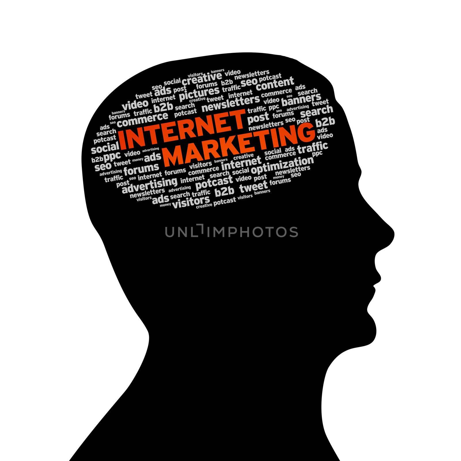 Silhouette head - Internet Marketing by kbuntu