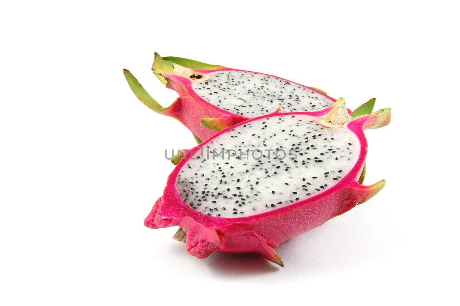 Exotic Dragon fruit isolated on a white background.