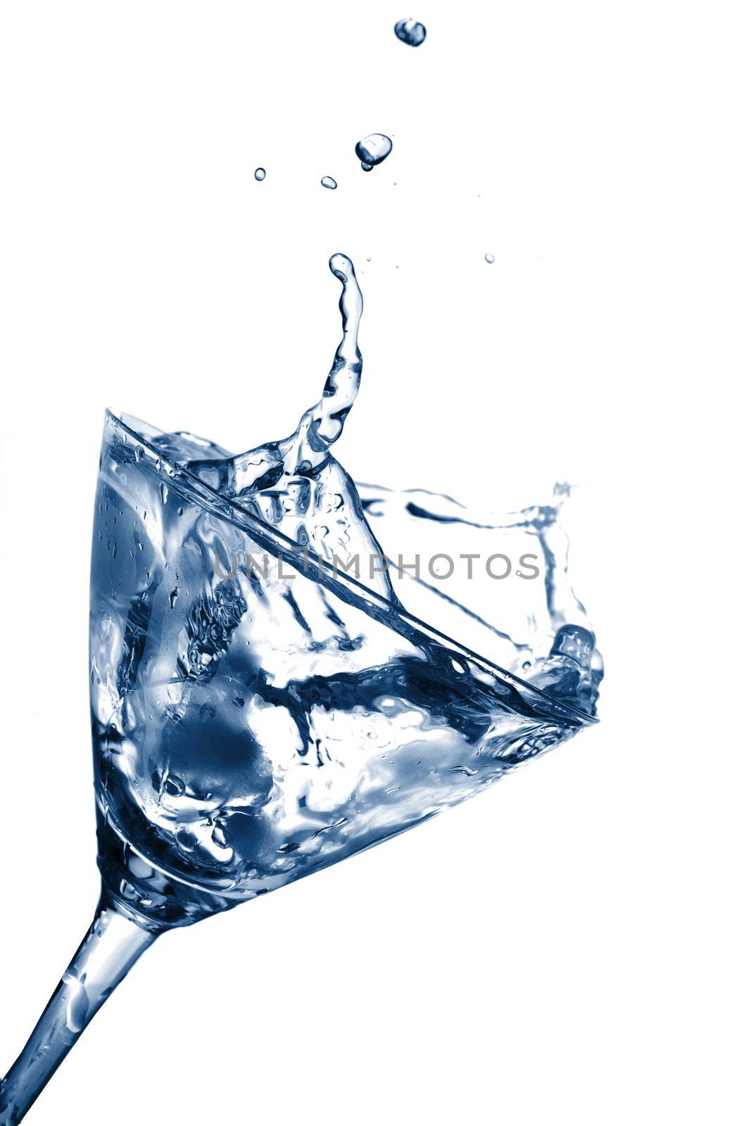 glass of water as a summer drink with ice cube