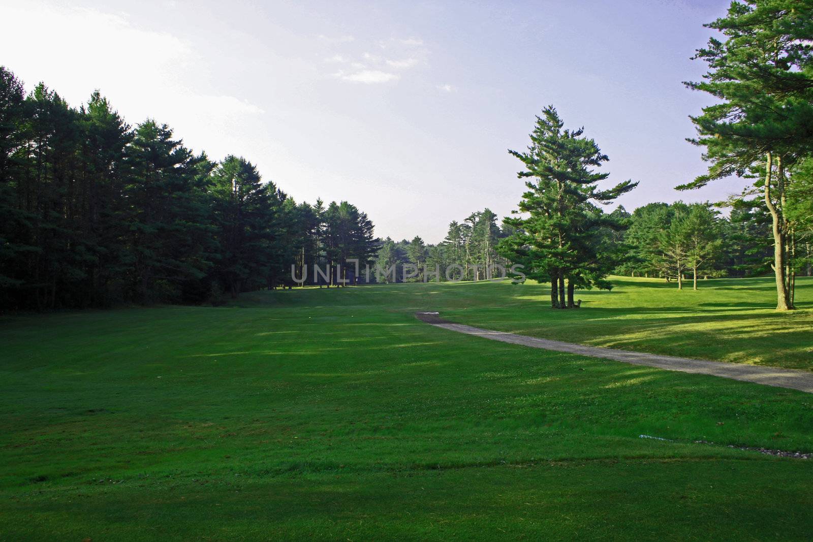 View from golf tee to the driving area