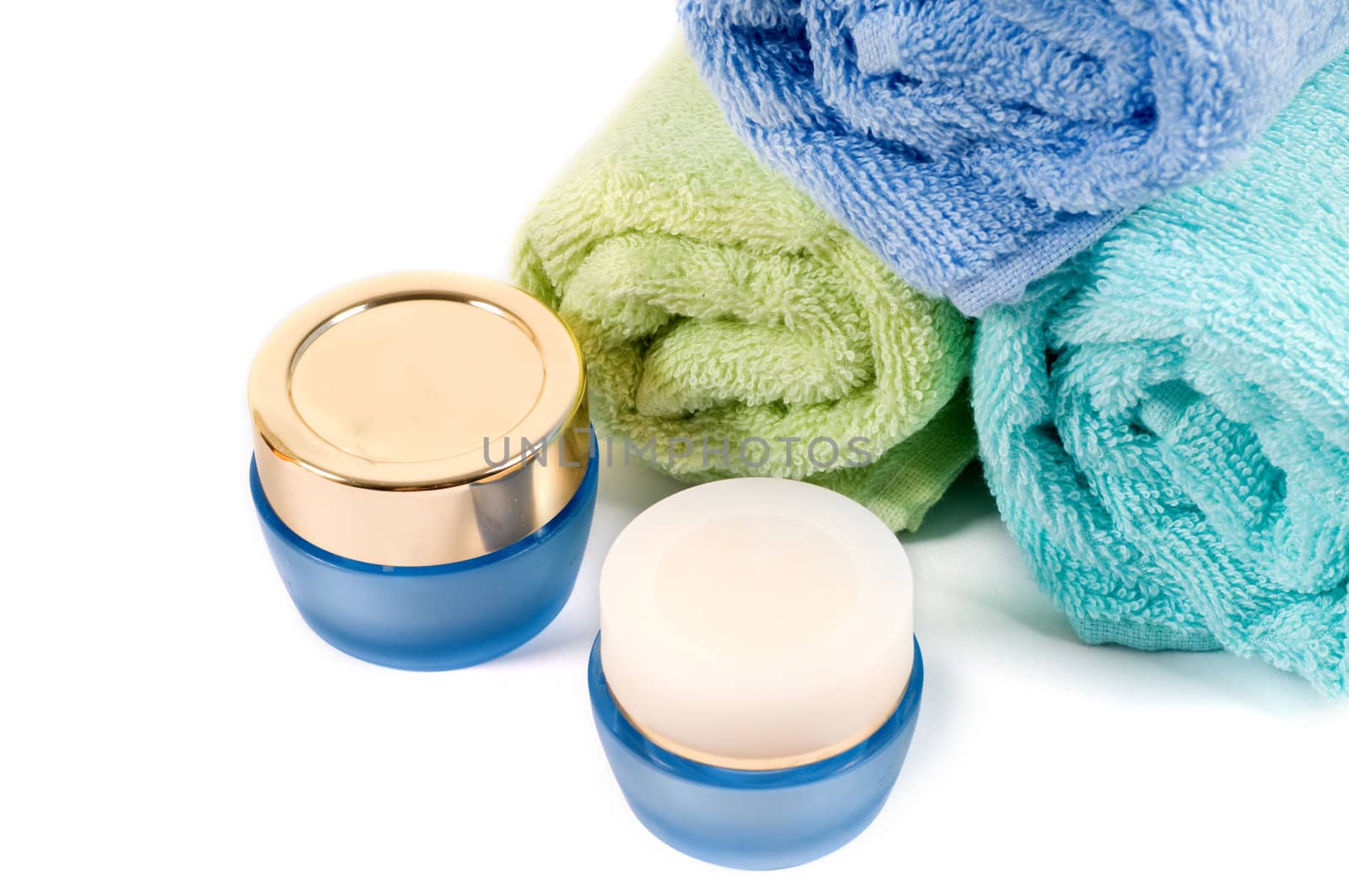 Shot of spa accessories, isolated on white