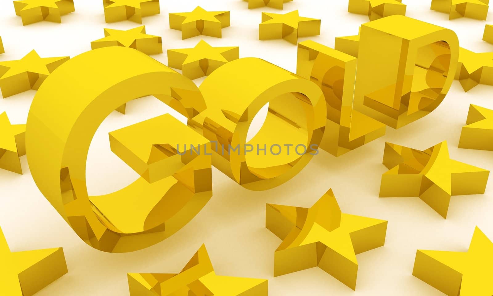 Rendered Gold text and stars
