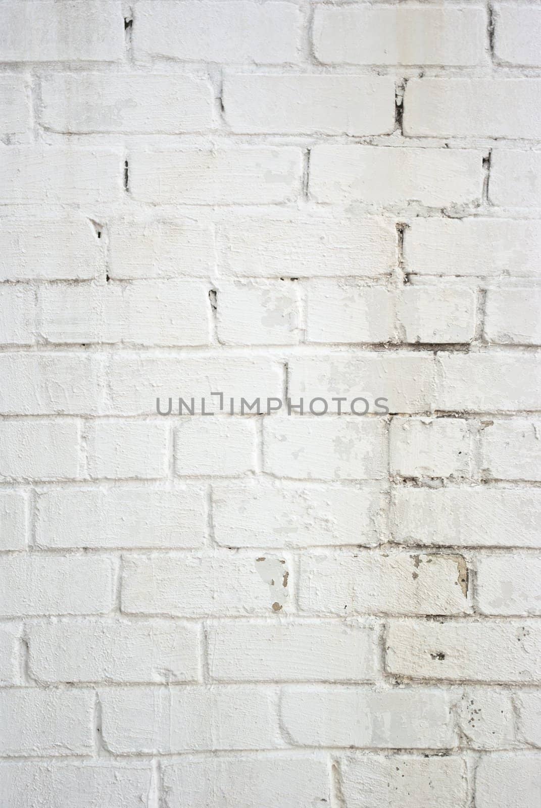 Background with old white painted brick wall