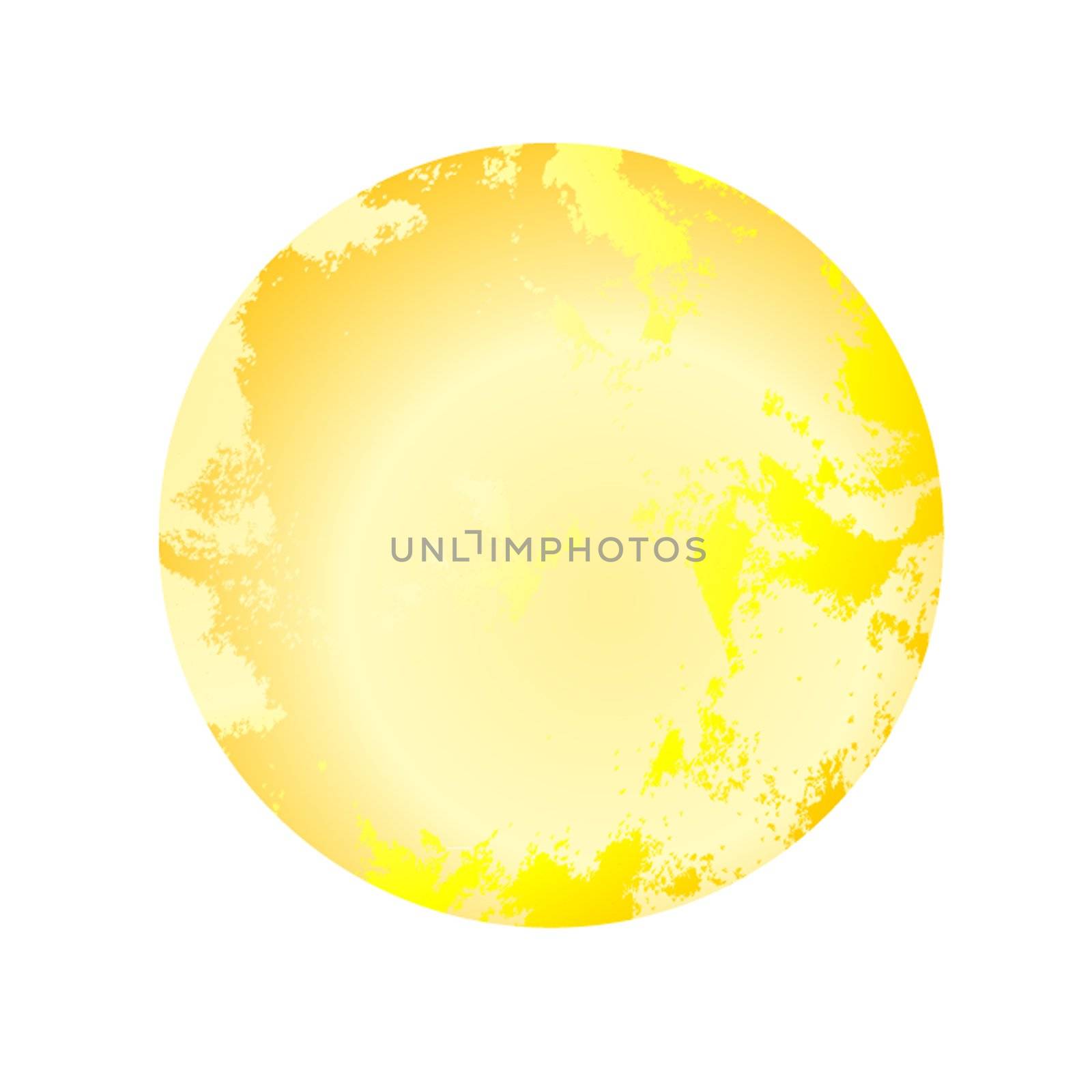 realistic Sun Icon, gradient orange, white, yellow, isolated on white