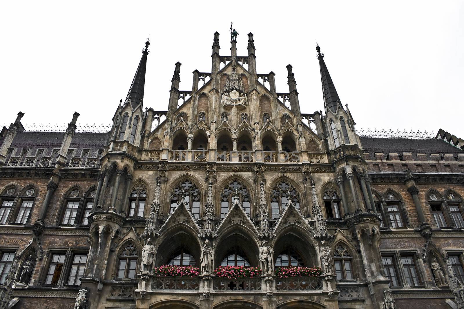 Close-up of the town-hall in Munich, Bavaria.