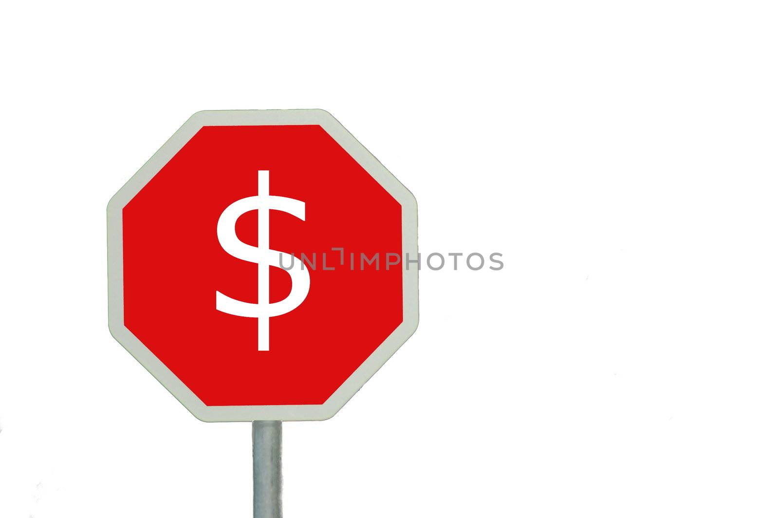 sign isolated on white background with space for text