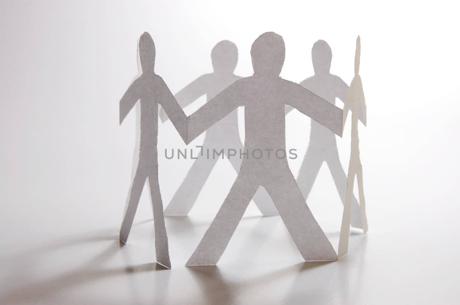 paper man showing concept for business teamwork and love