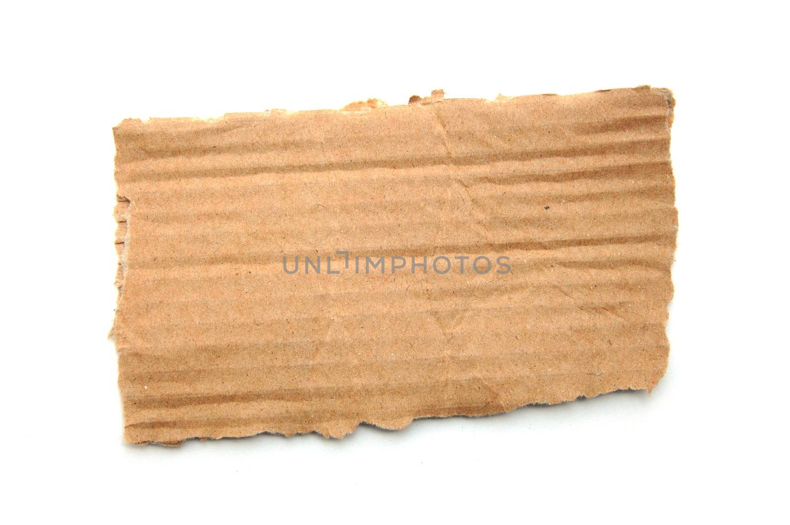 empty cardboard for a text message isolated on white background