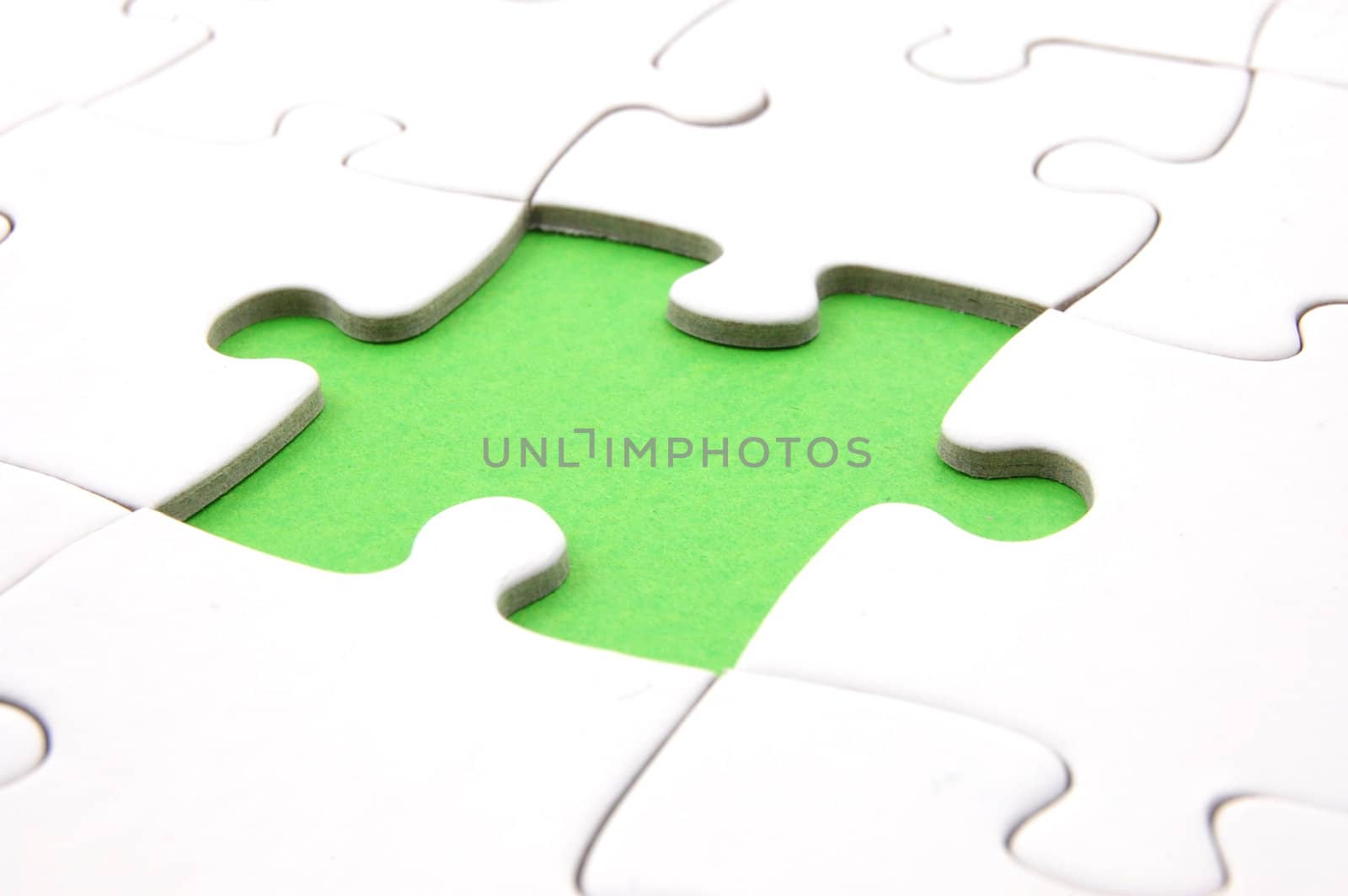 white jigsaw or puzzle background with copyspace