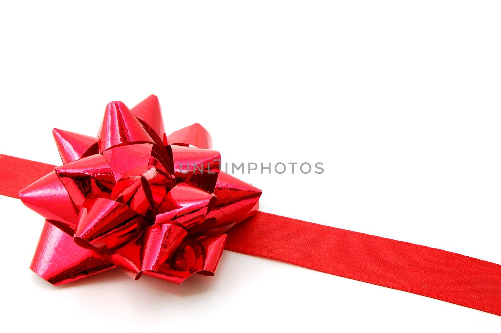 christmas gift with ribbon and copy space