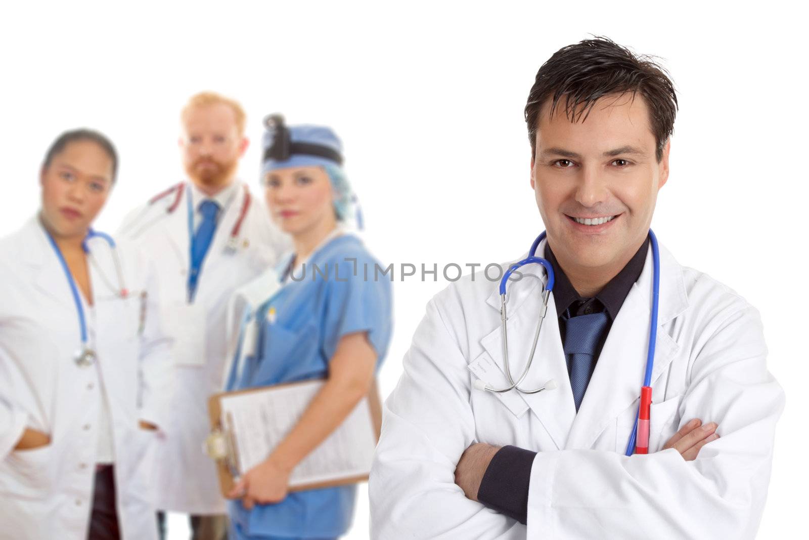 Hospital medical team of doctors and surgeons by lovleah