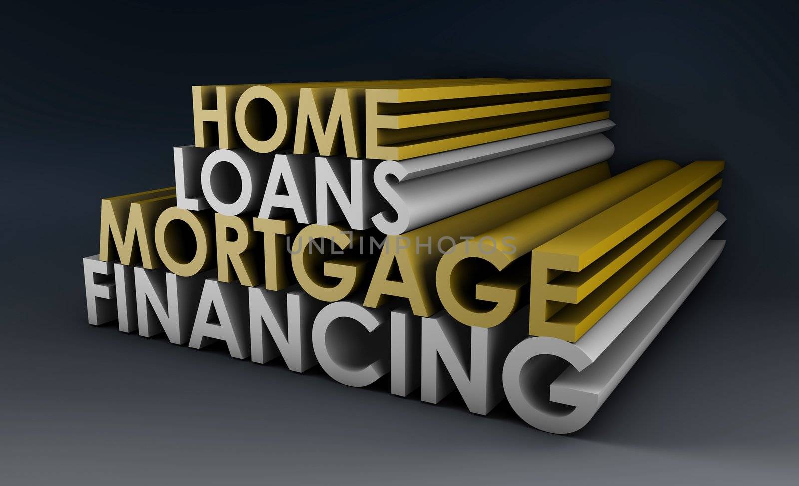 Home Loans Mortgage Financing Concept in 3d