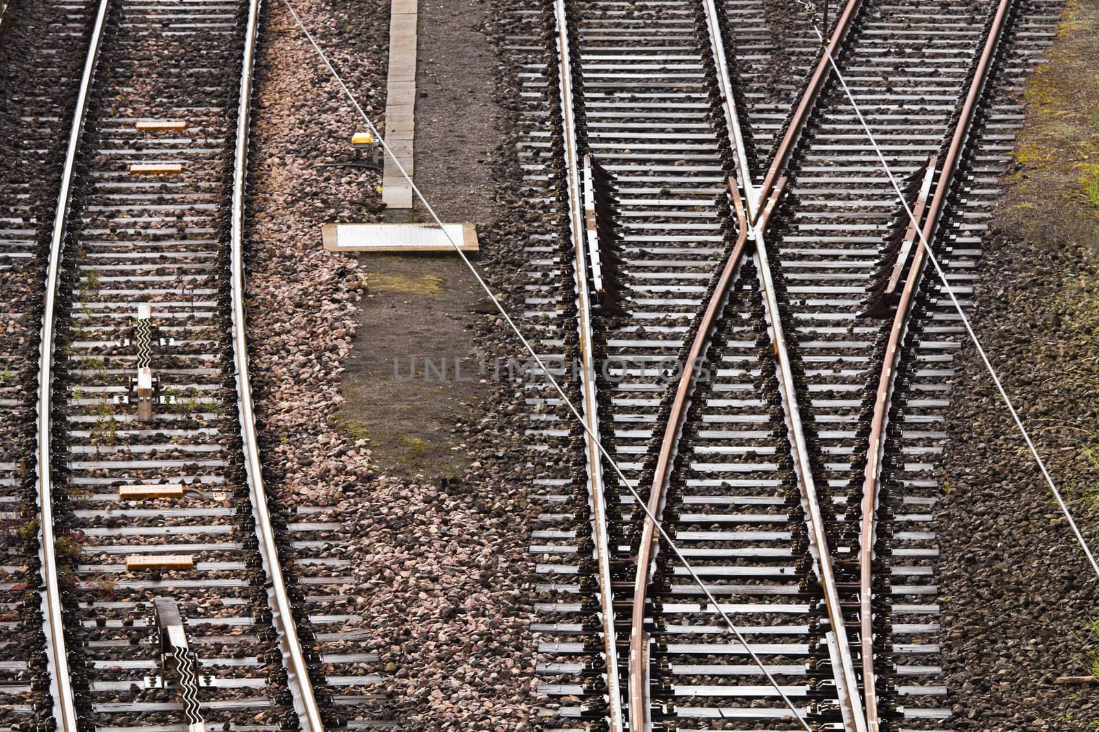 Railway line with switch - conceptual for making choices - horizontal image
