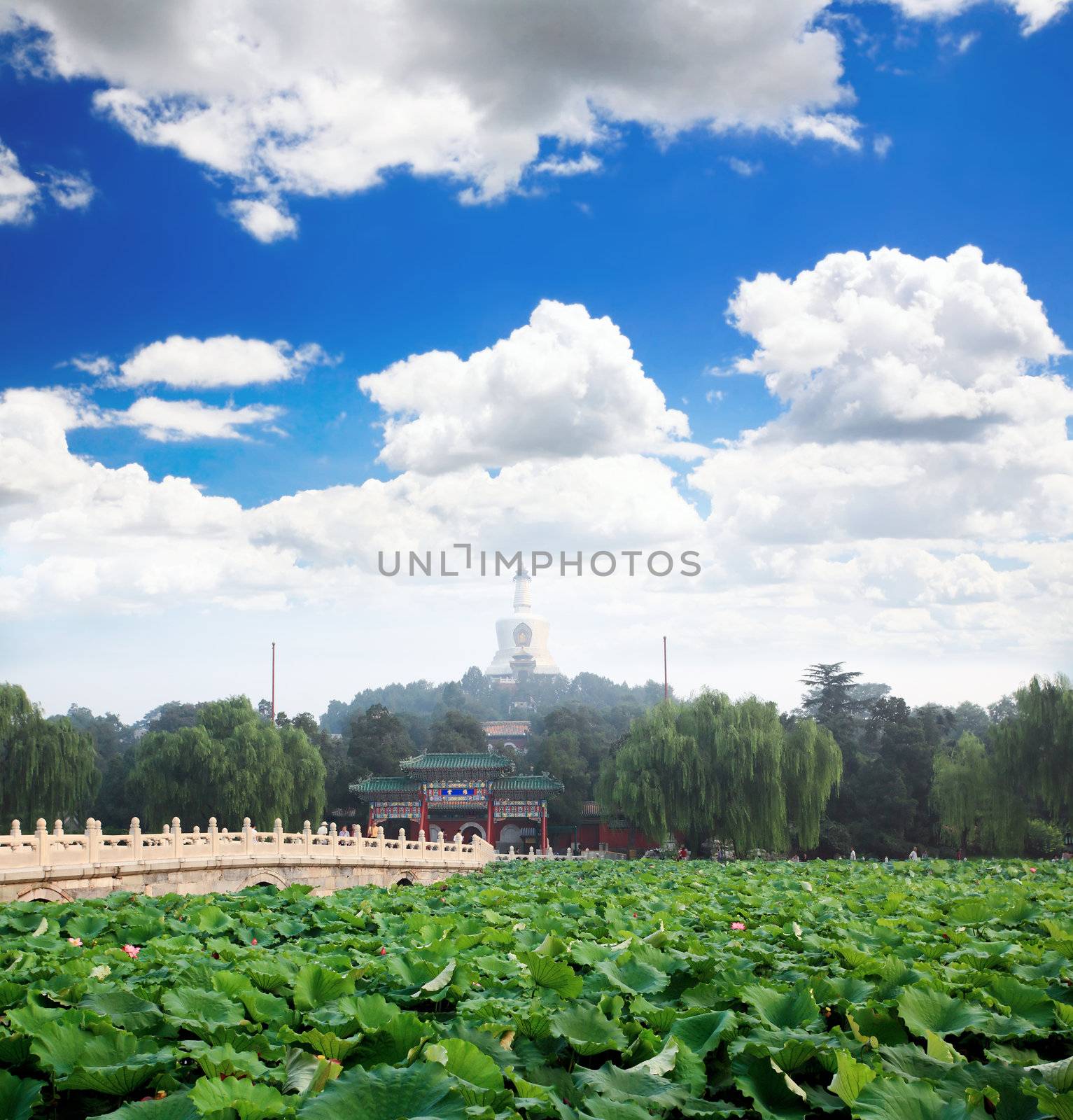 The Beihai (North-Sea) Park, a royal retreat near Forbidden City Beijing 