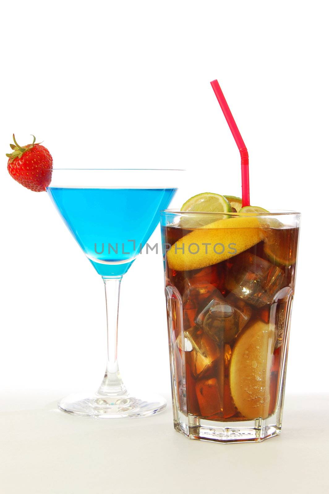 cool cocktail drink for party with strawberry