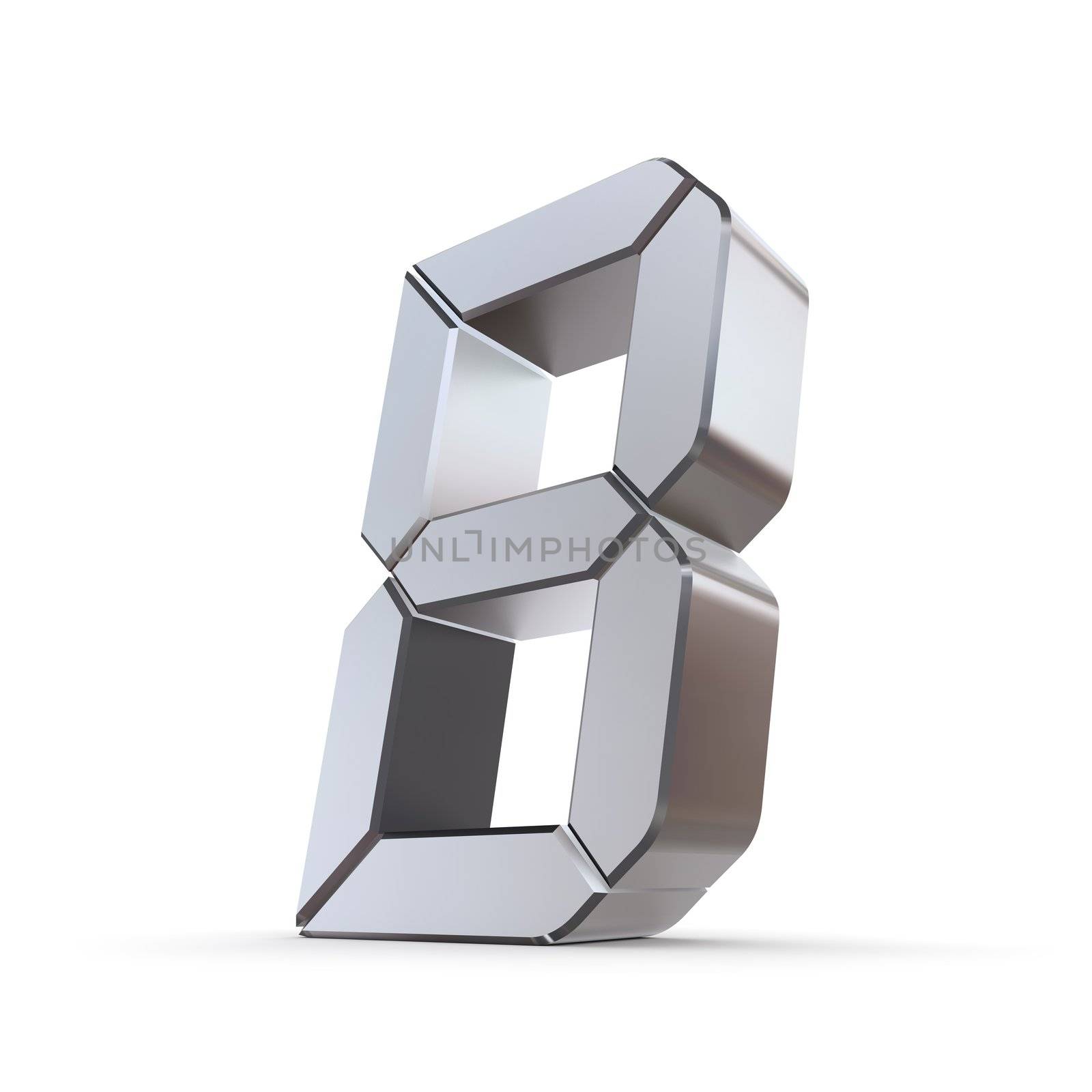 shiny 3d letter C made of silver/chrome - LCD look