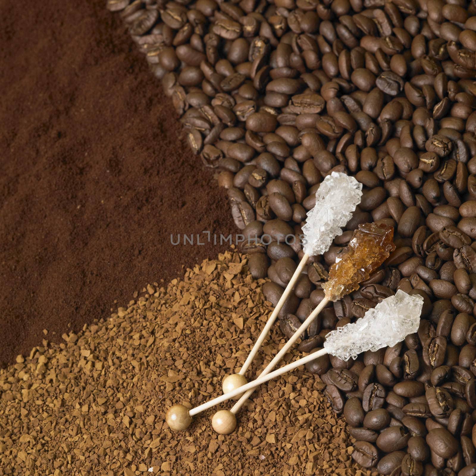 still life of coffee and candy sugar