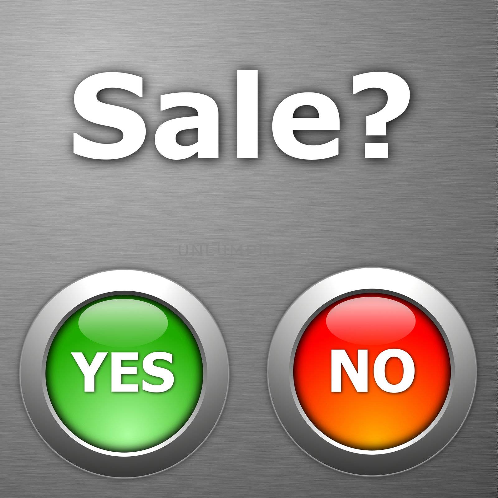 sale and yes no botton on metal
