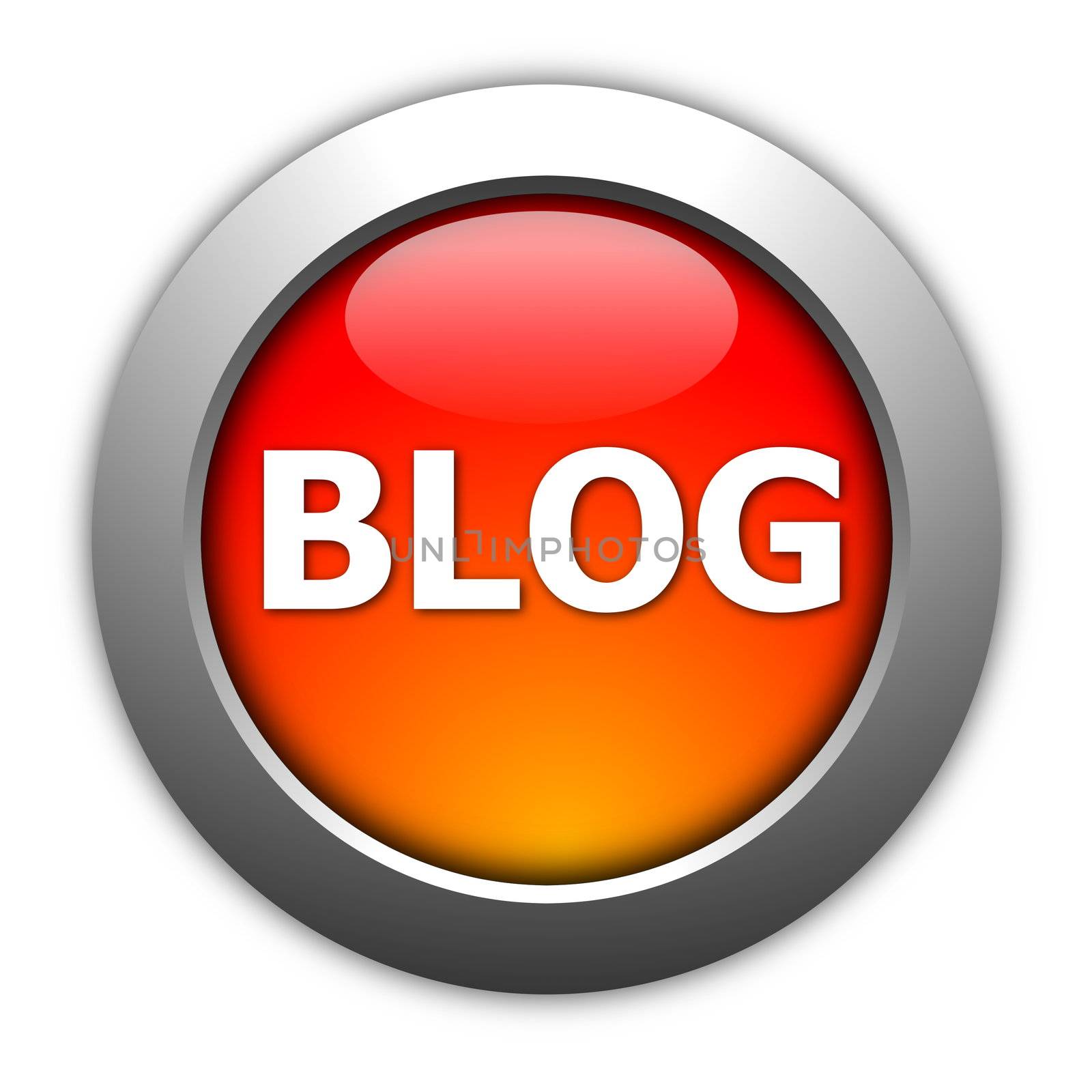 glossy blog button for internet website on white