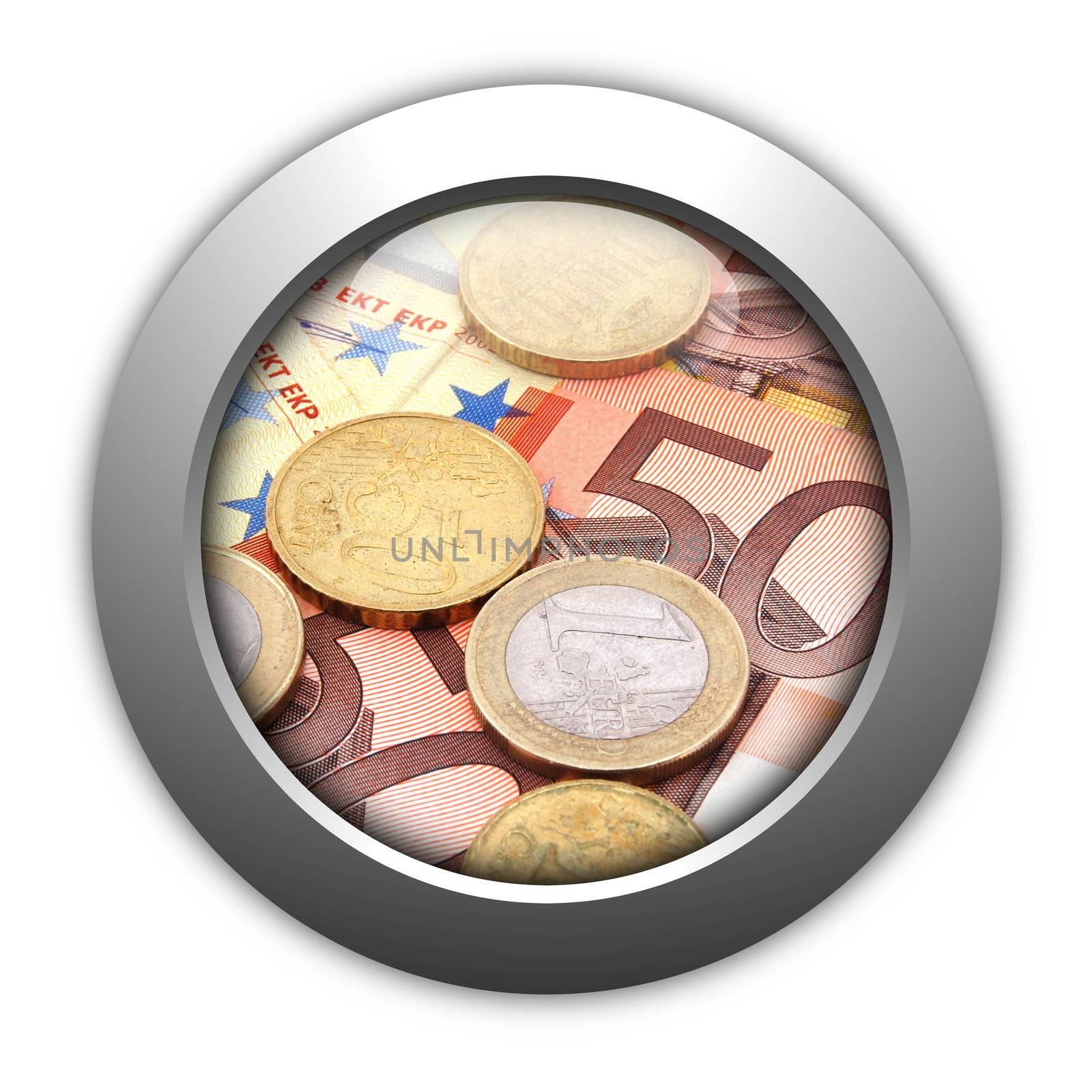 money internet button showing financial business success