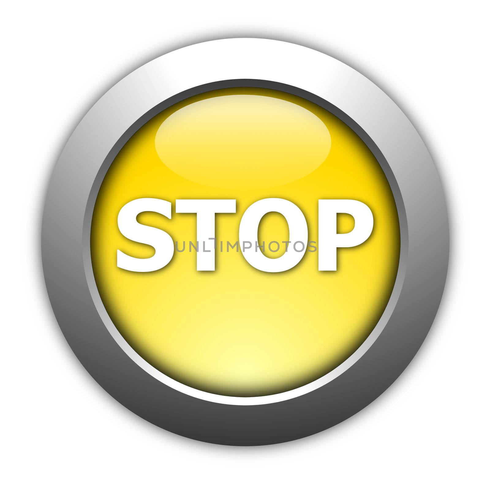 illustration of a stop button on white background